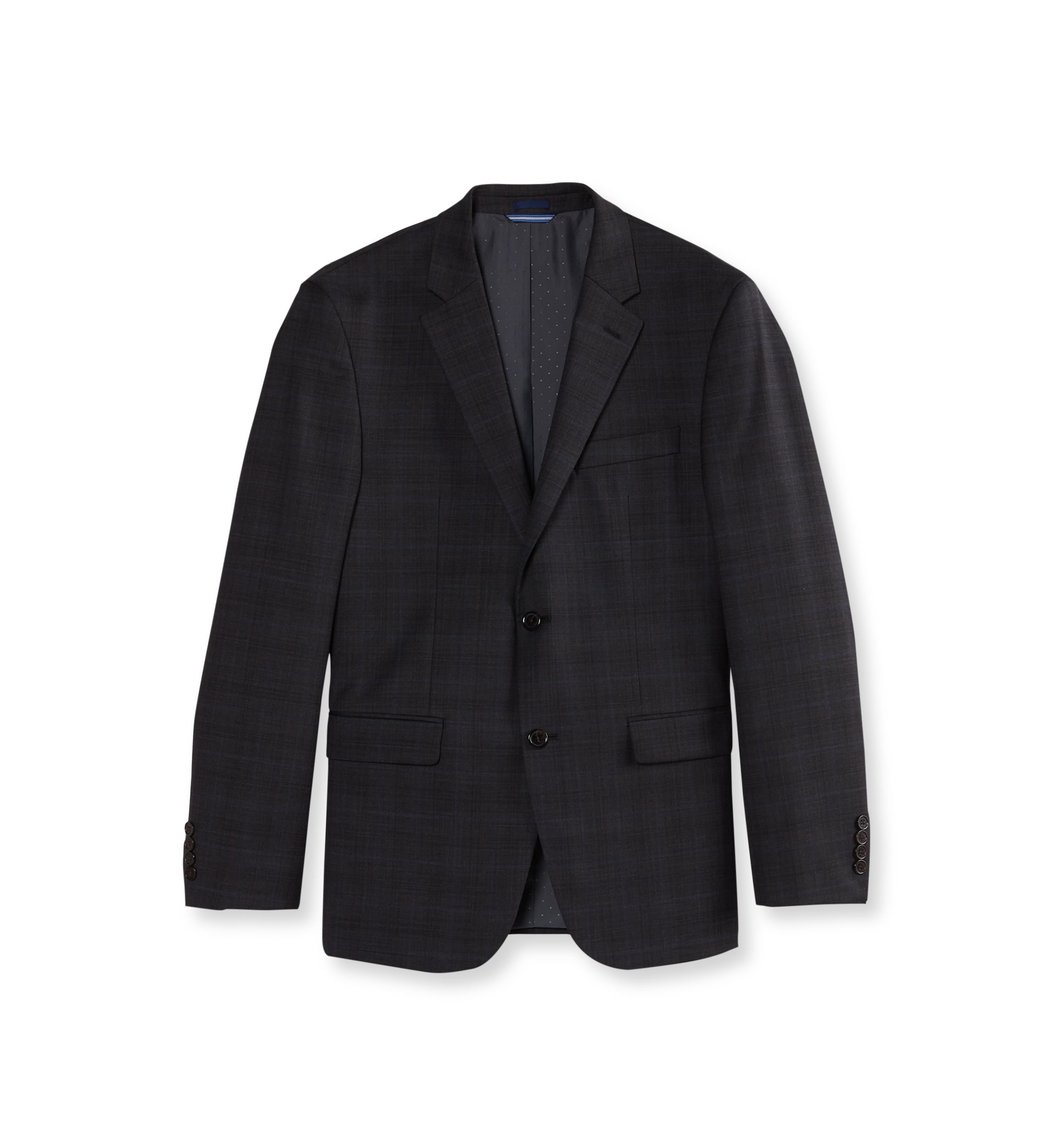 Gray Plaid Stretch Suit Separate Coat 