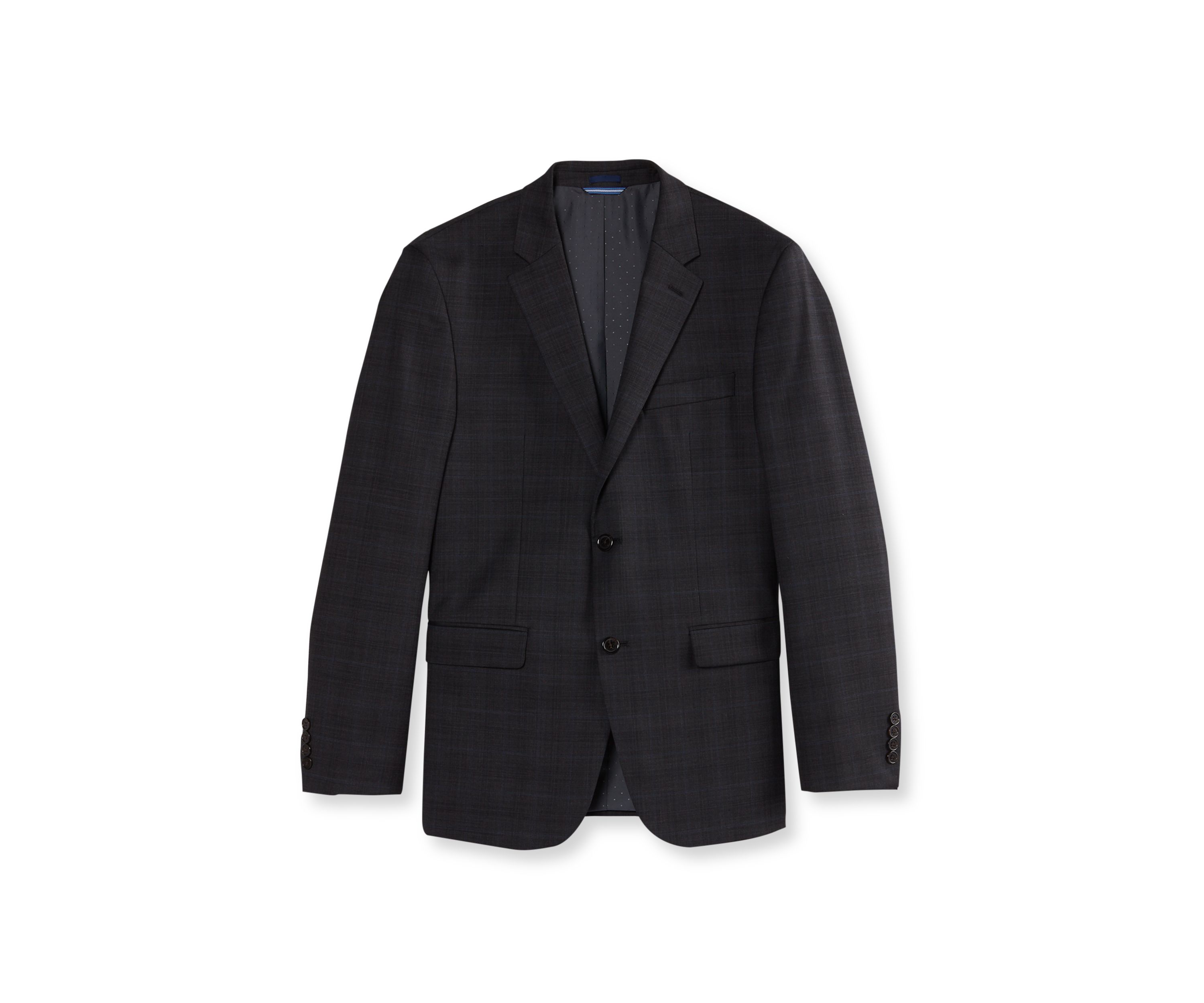 Gray Plaid Stretch Suit Separate Coat 
