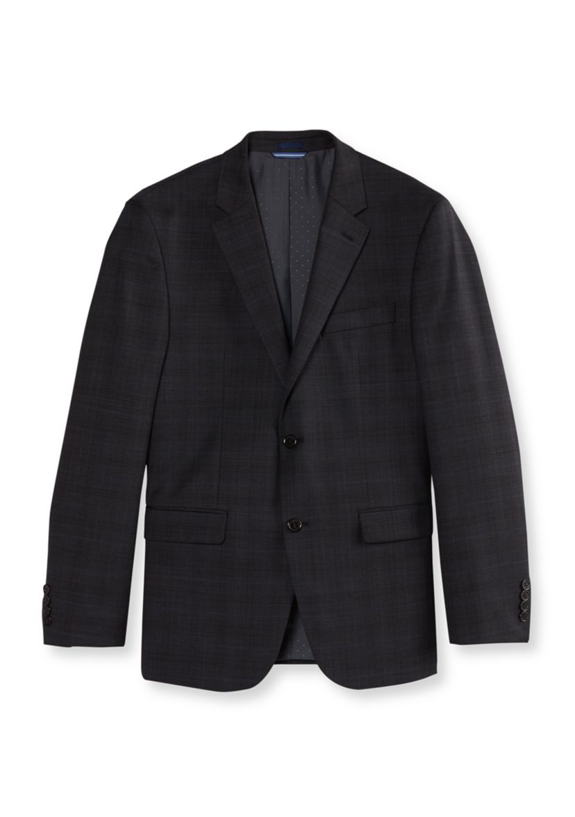 Gray Plaid Stretch Suit Separate Coat 