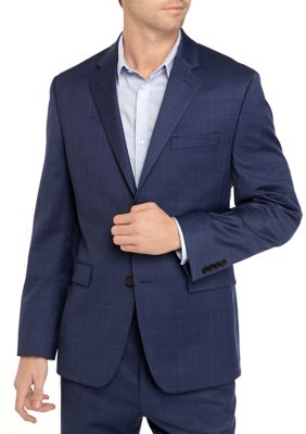 Crown & Ivy™ Navy Windowpane Stretch Suit Separate Coat | belk