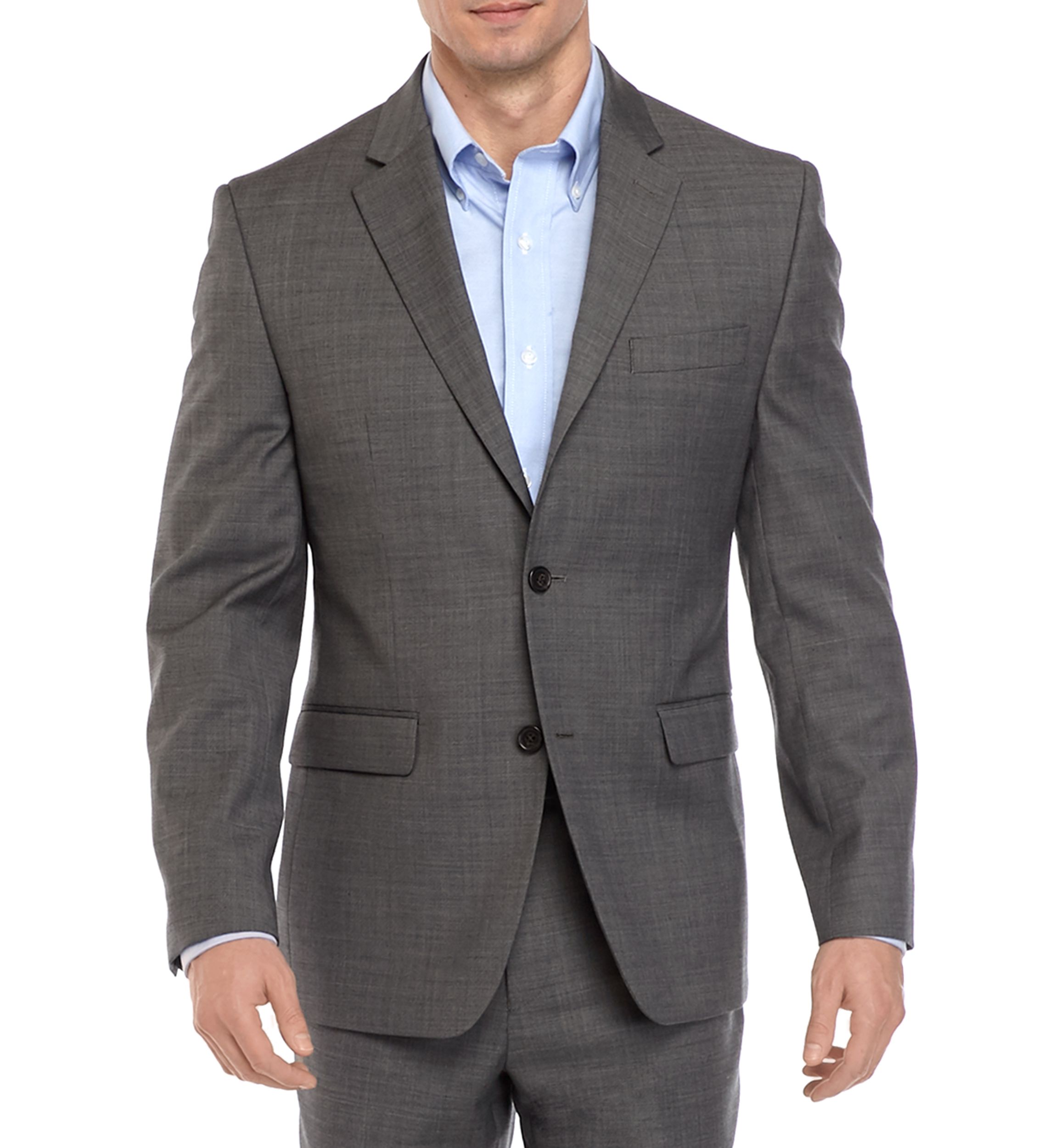 Big & Tall Gray Sharkskin Stretch Coat