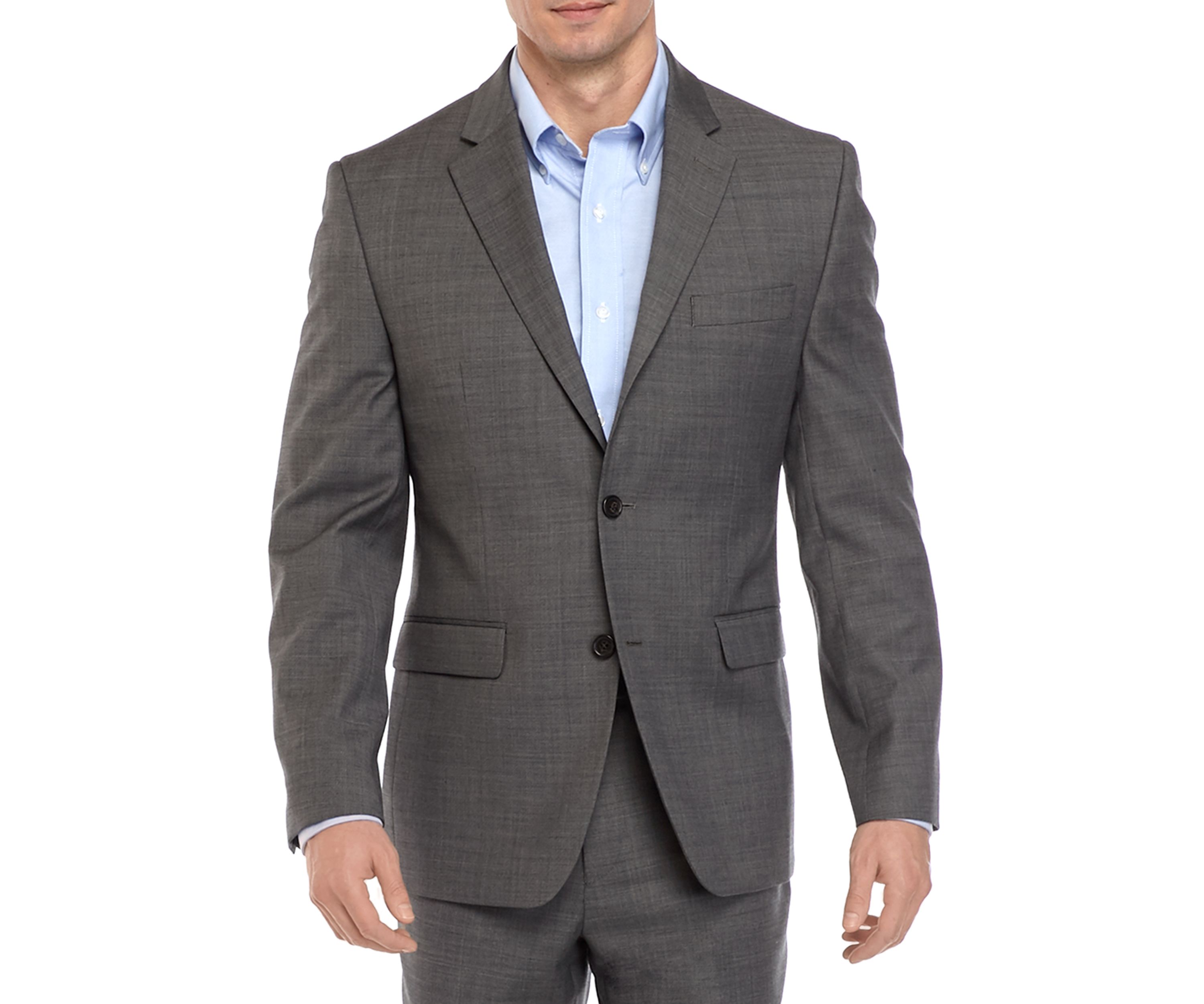 Big & Tall Gray Sharkskin Stretch Coat
