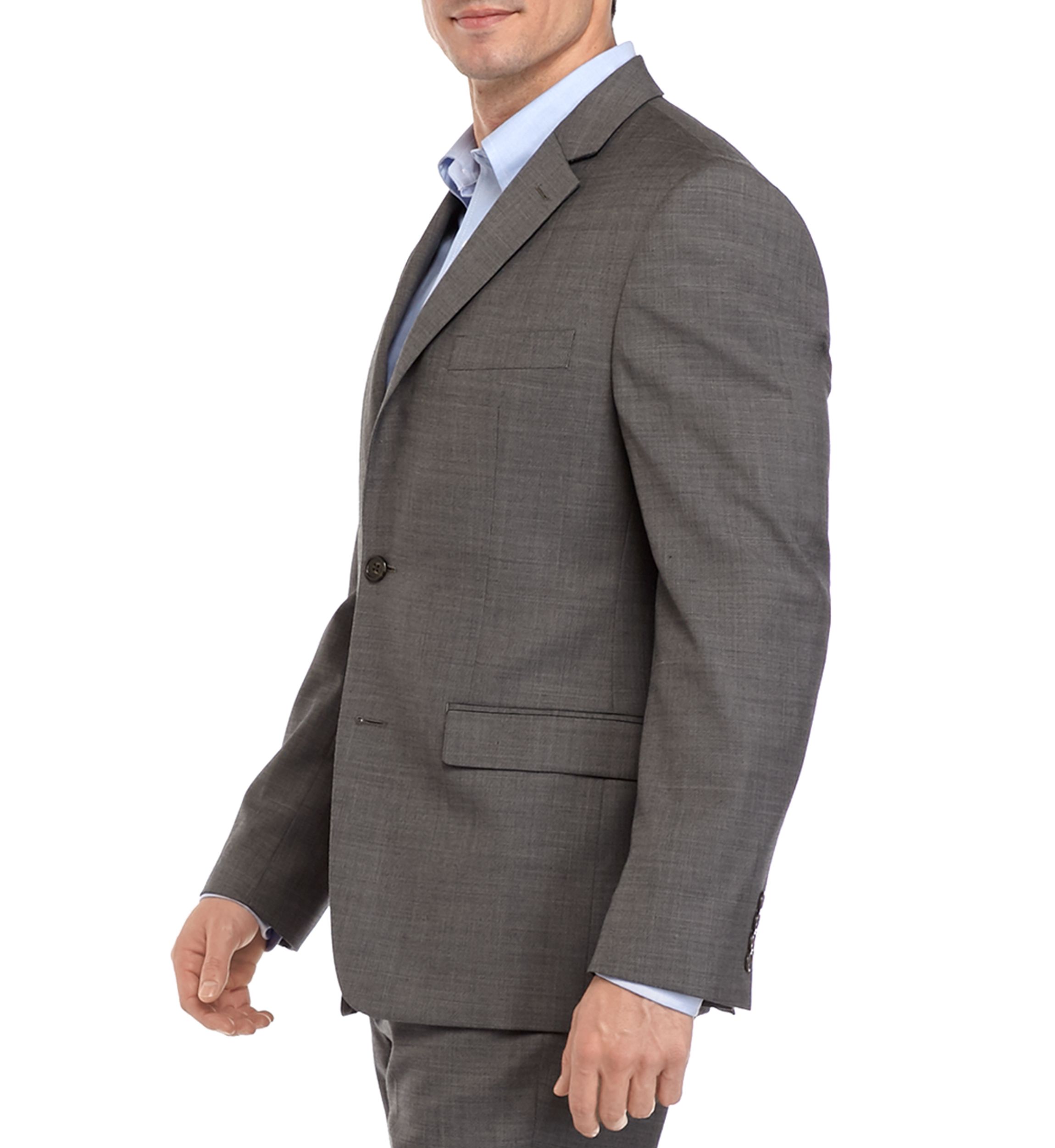 Big & Tall Gray Sharkskin Stretch Coat