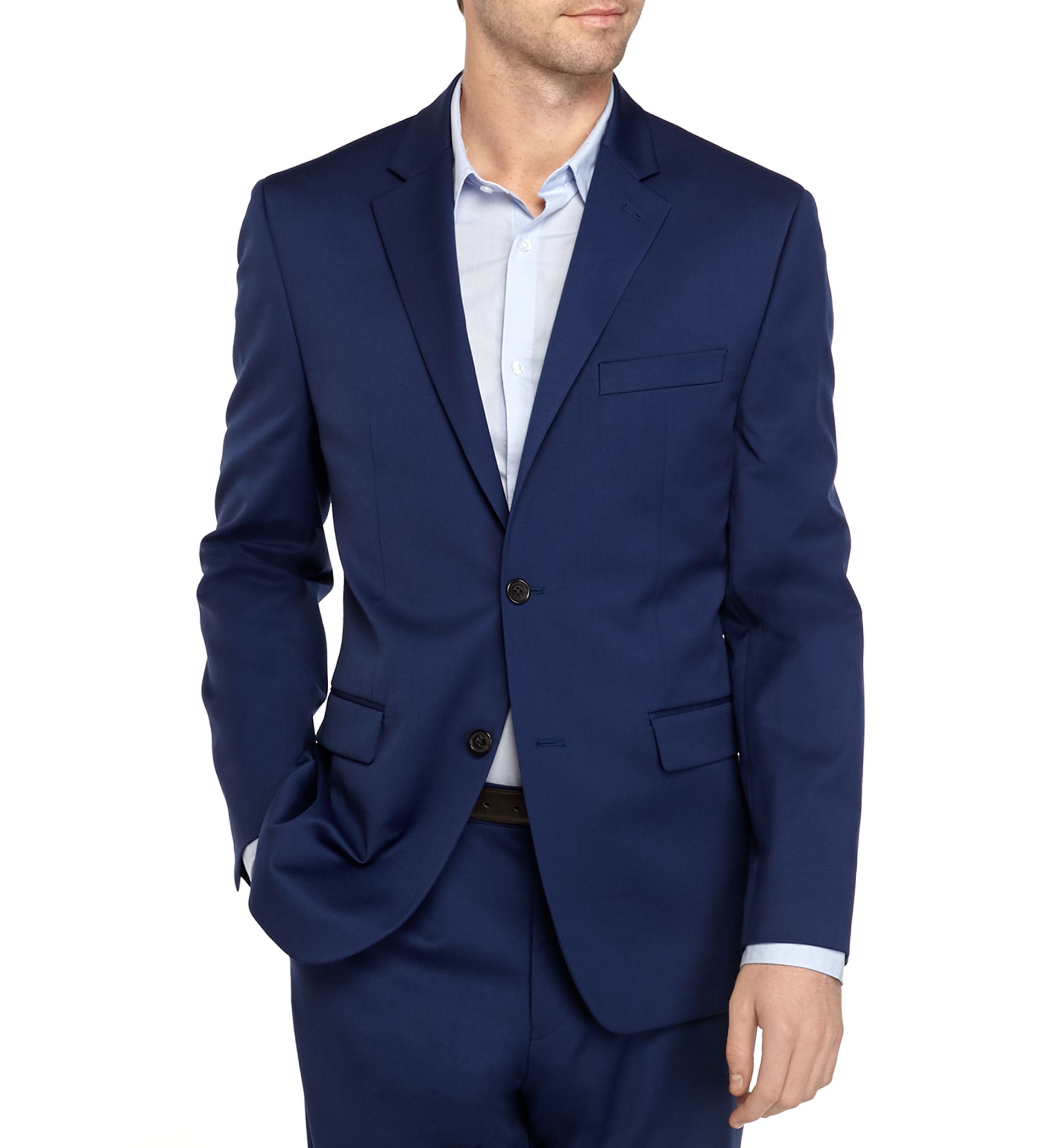 Big & Tall Solid Blue Stretch Coat