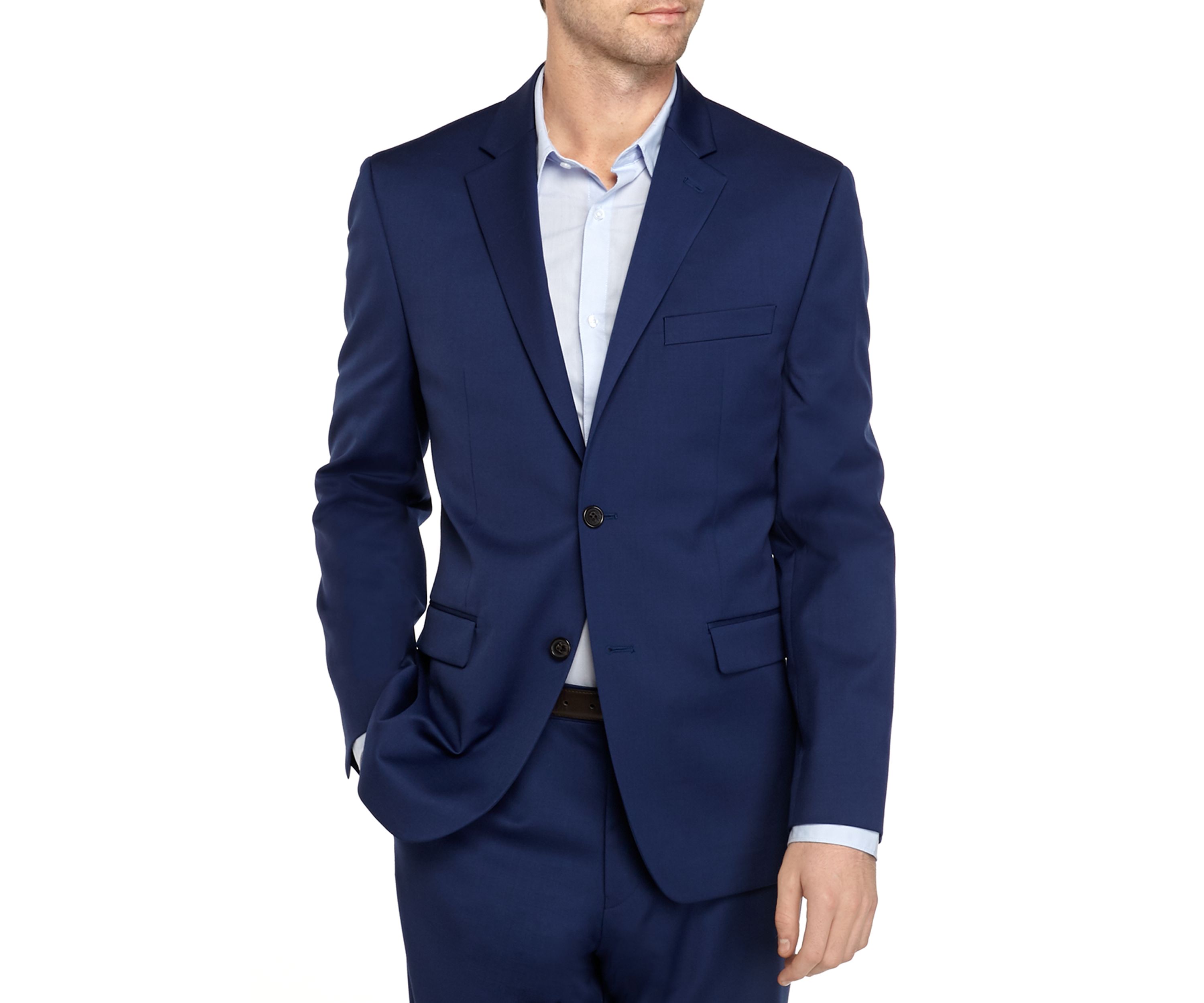 Big & Tall Solid Blue Stretch Coat
