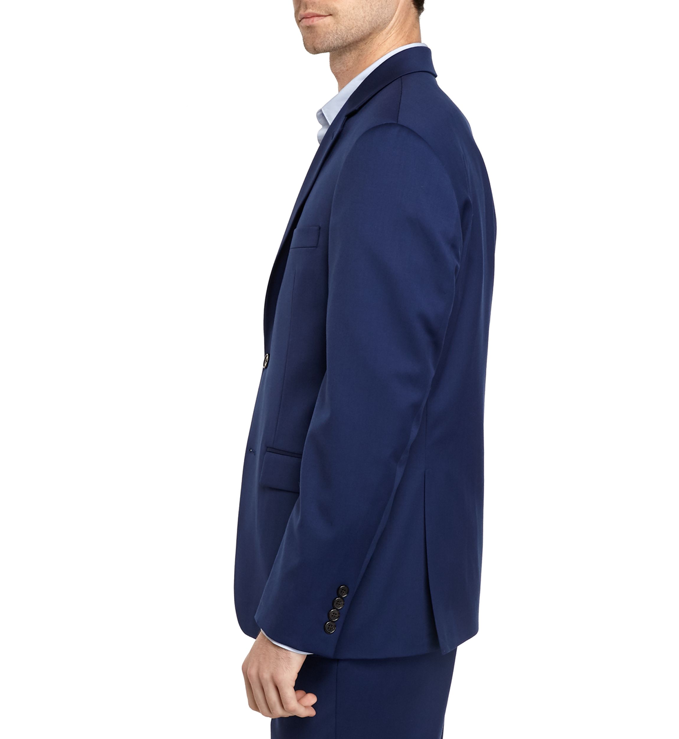 Big & Tall Solid Blue Stretch Coat
