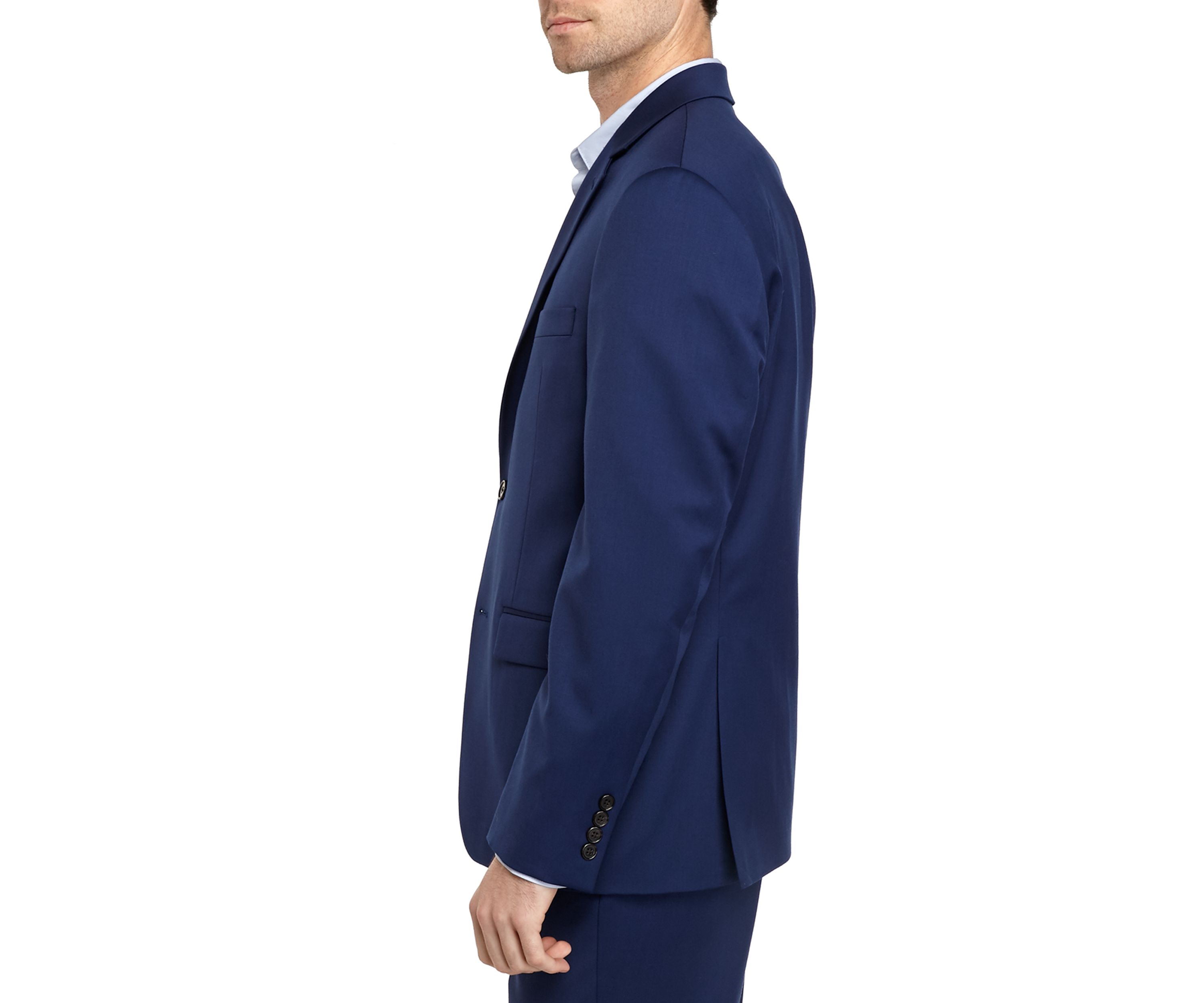 Big & Tall Solid Blue Stretch Coat