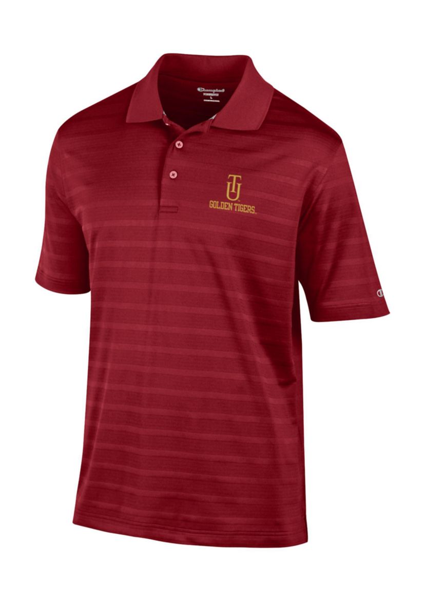 NCAA Tuskegee Golden Tigers Solid Textured Polo Shirt
