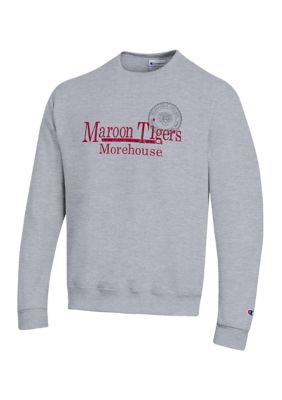 Champion Men's NCAA Morehouse Maroon Tigers Powerblend Crewneck Sweatshirt, Grey, Large