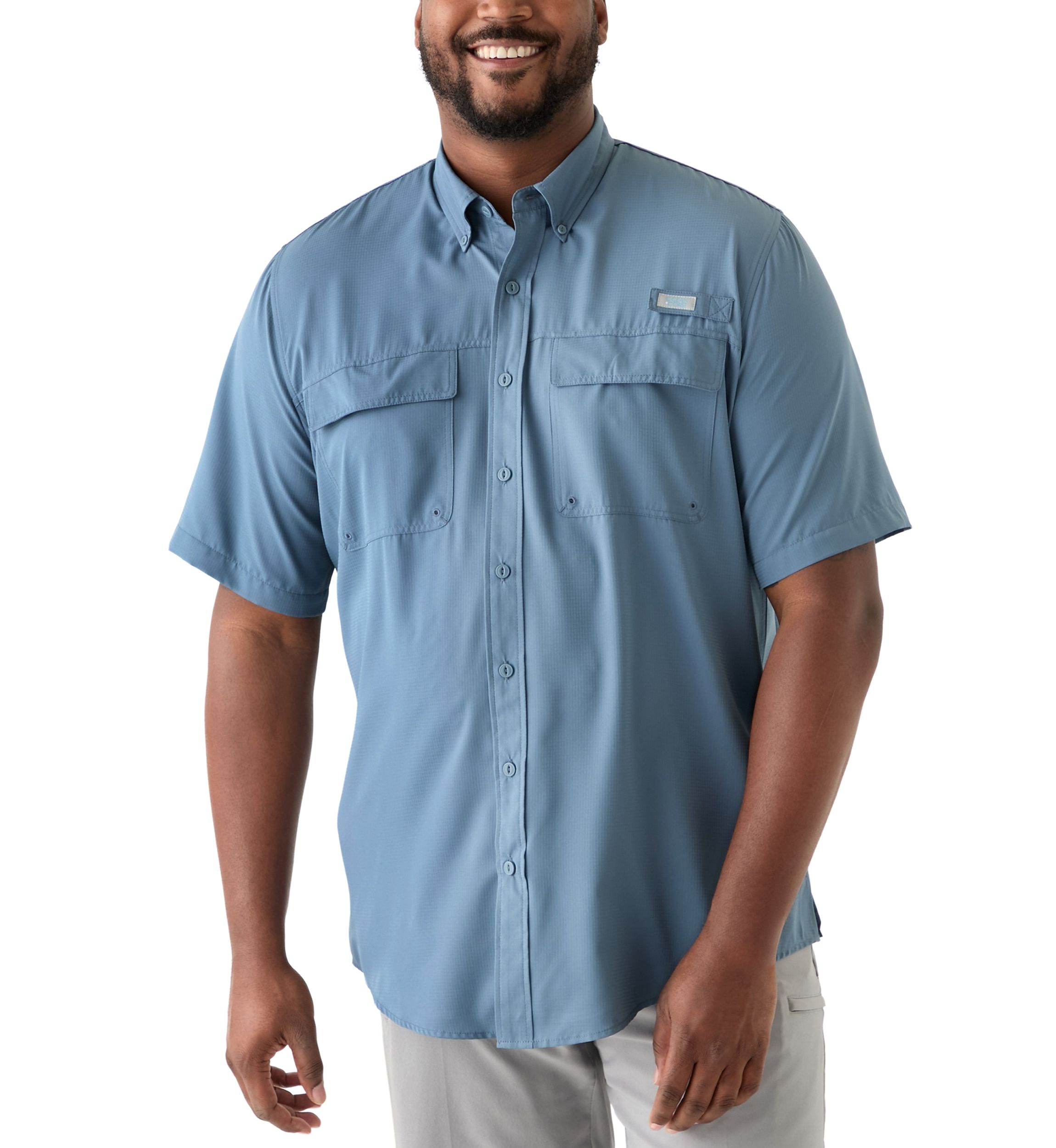 Big & Tall Short Sleeve Solid Fishing Shirt