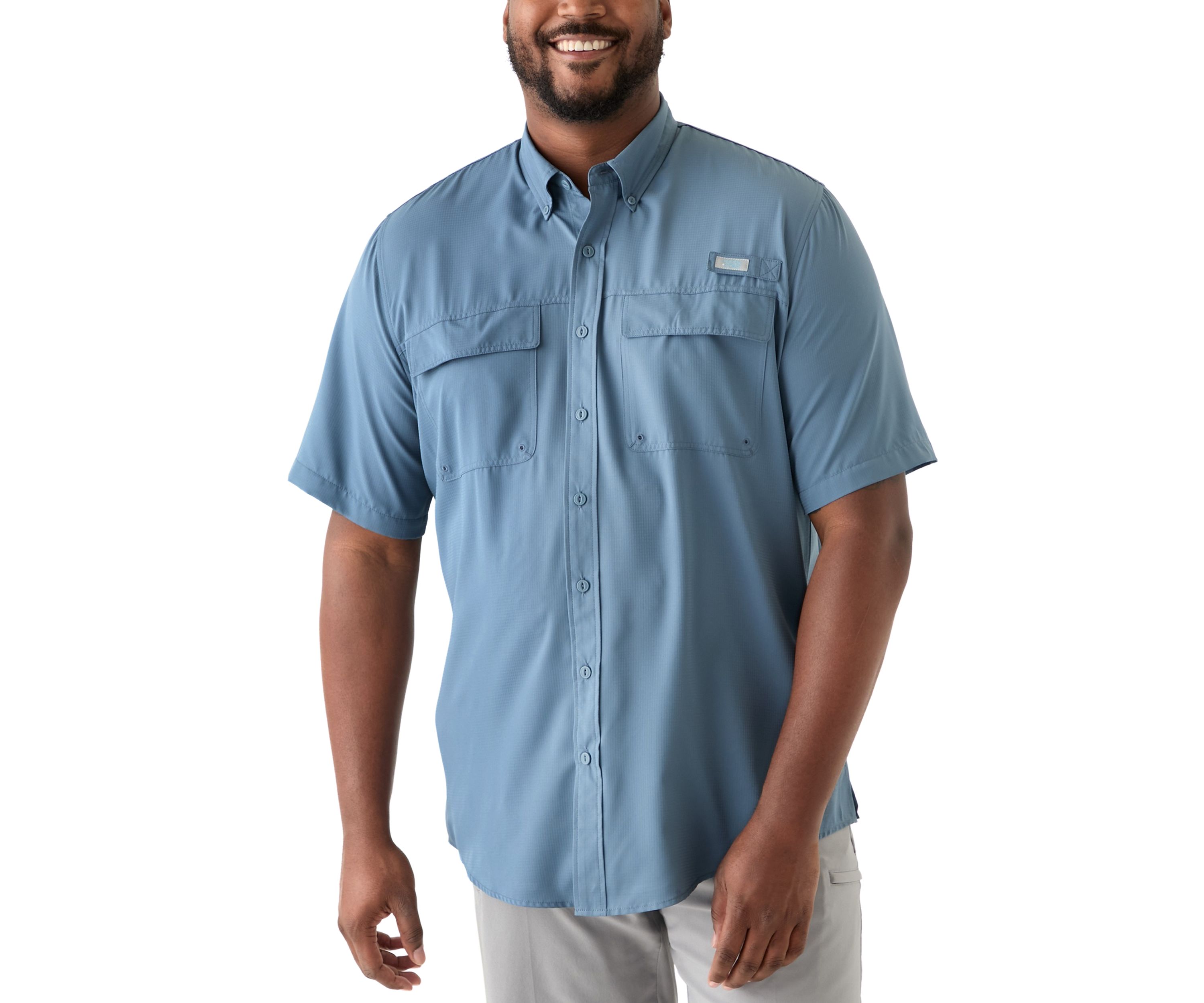 Big & Tall Short Sleeve Solid Fishing Shirt