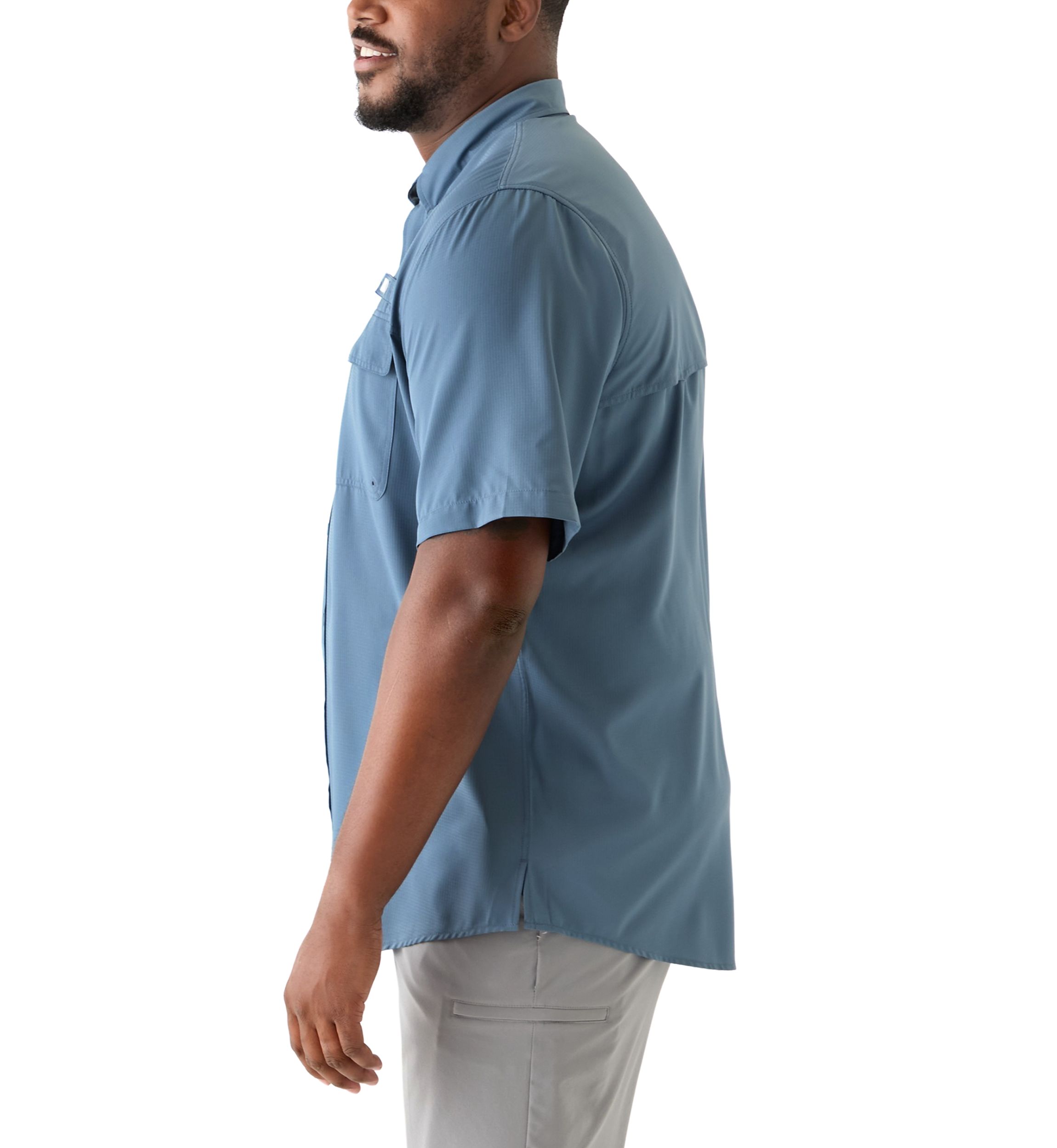 Big & Tall Short Sleeve Solid Fishing Shirt