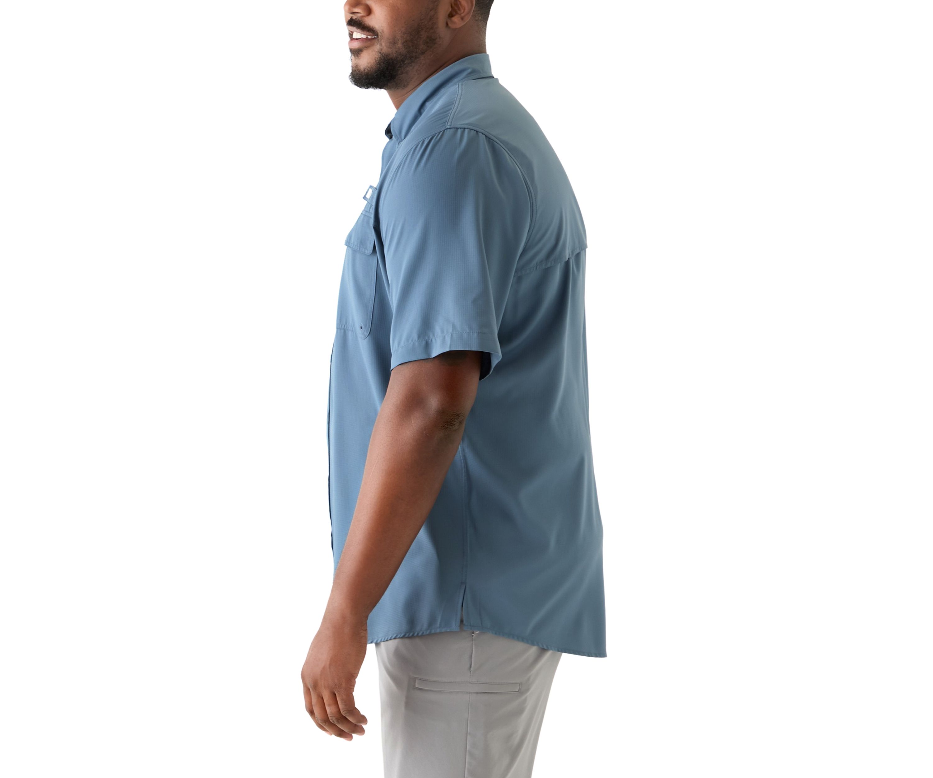 Big & Tall Short Sleeve Solid Fishing Shirt