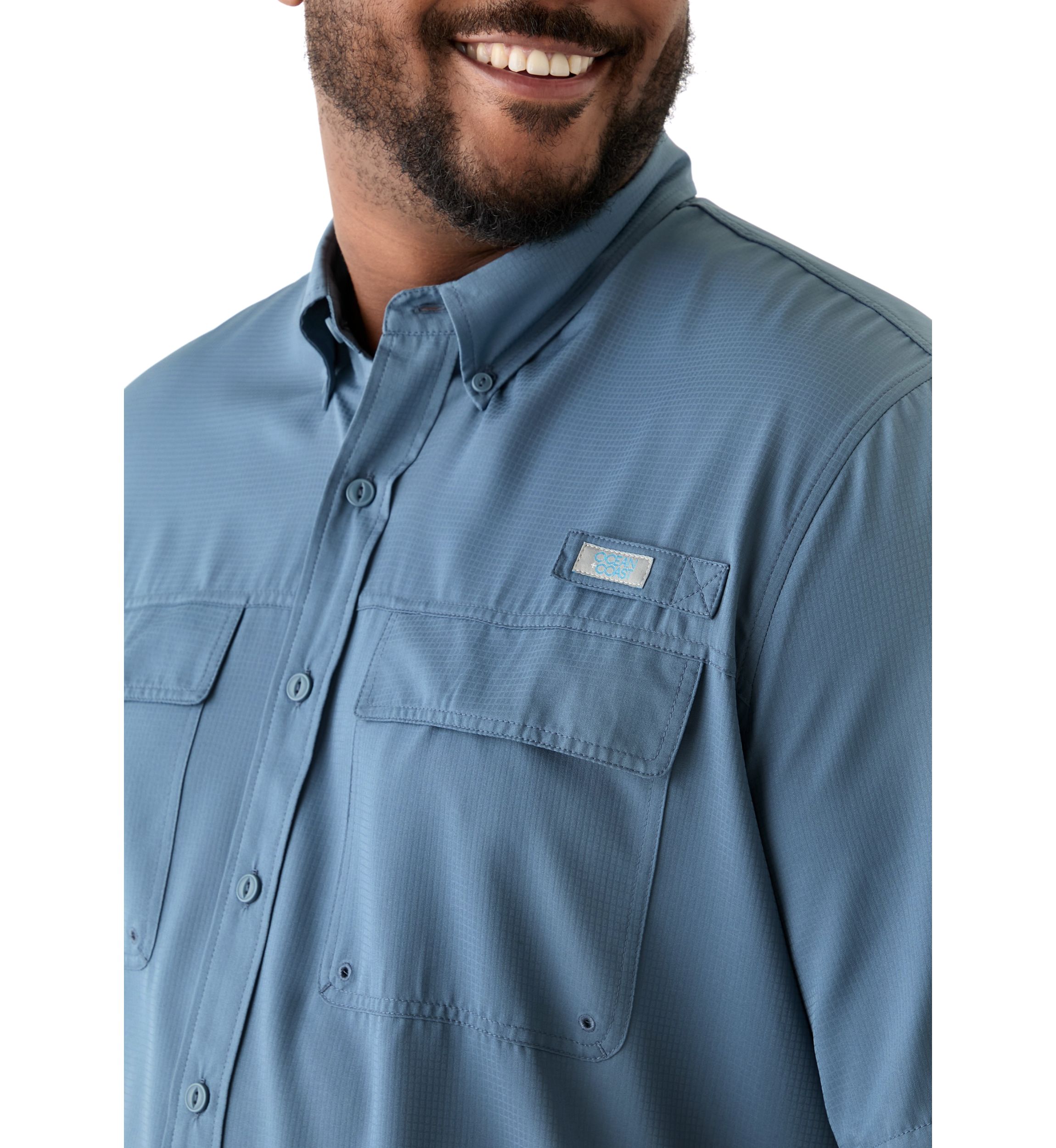 Big & Tall Short Sleeve Solid Fishing Shirt