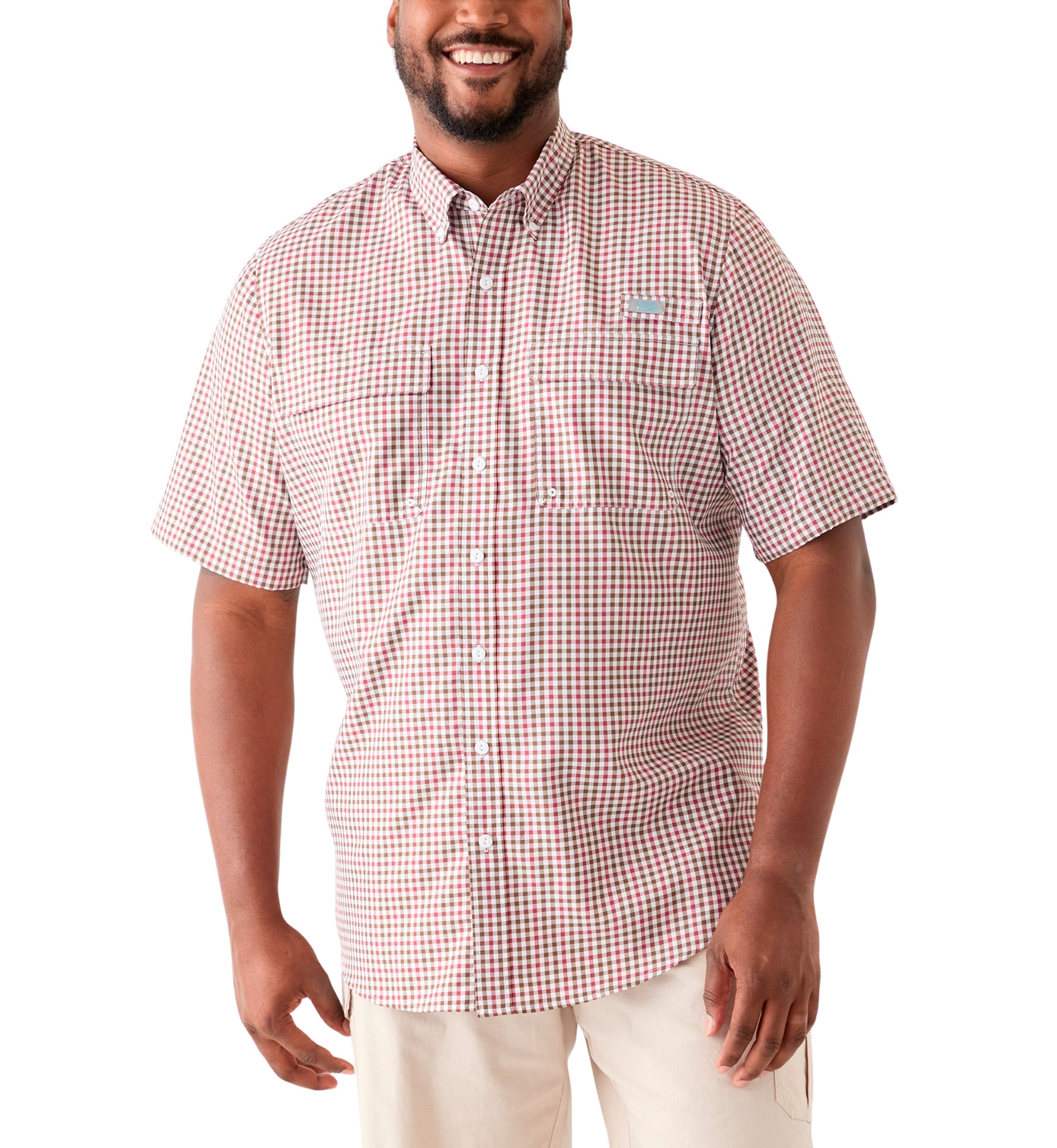 Big & Tall Short Sleeve Yarn Dyed Fishing Shirt