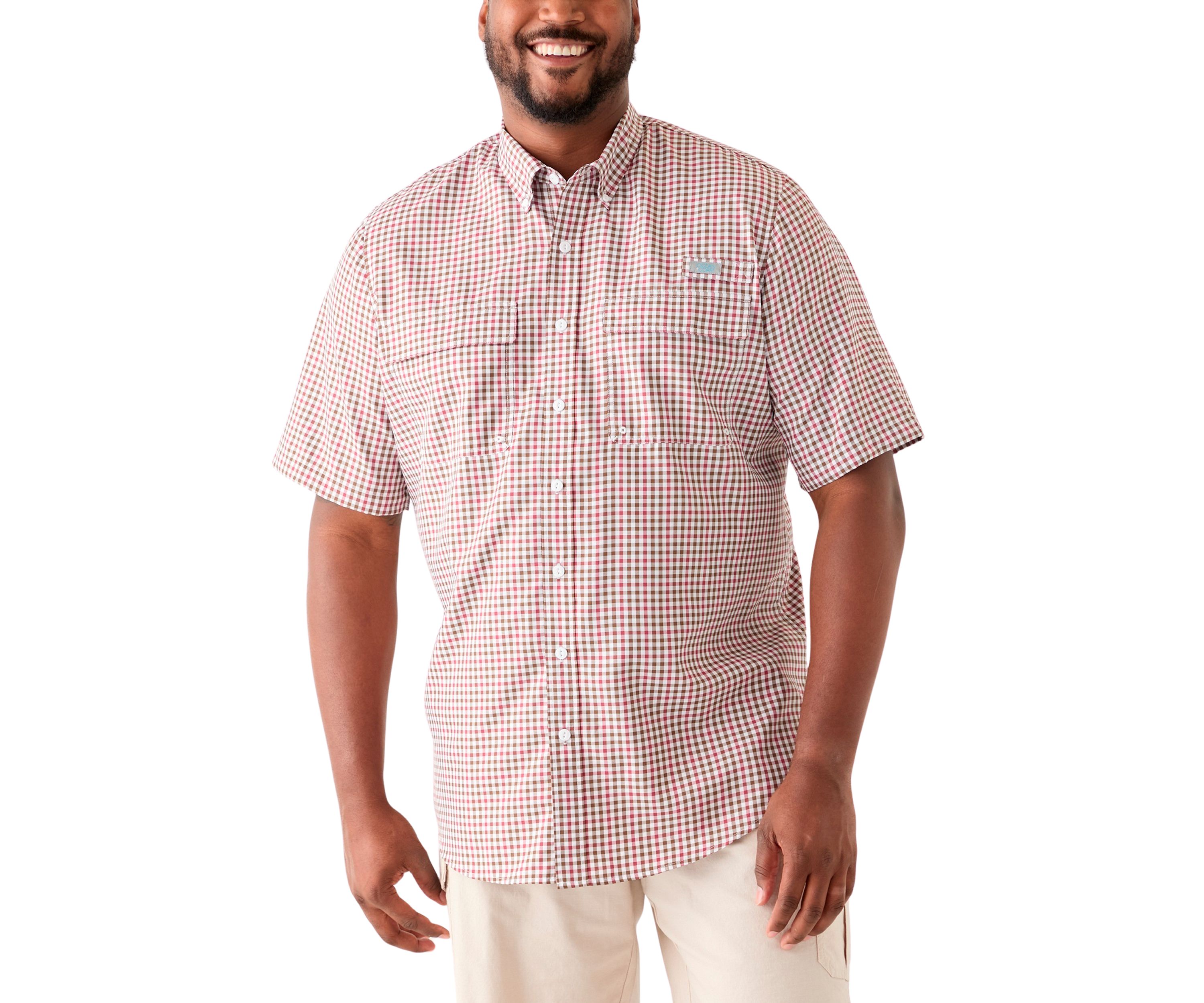 Big & Tall Short Sleeve Yarn Dyed Fishing Shirt