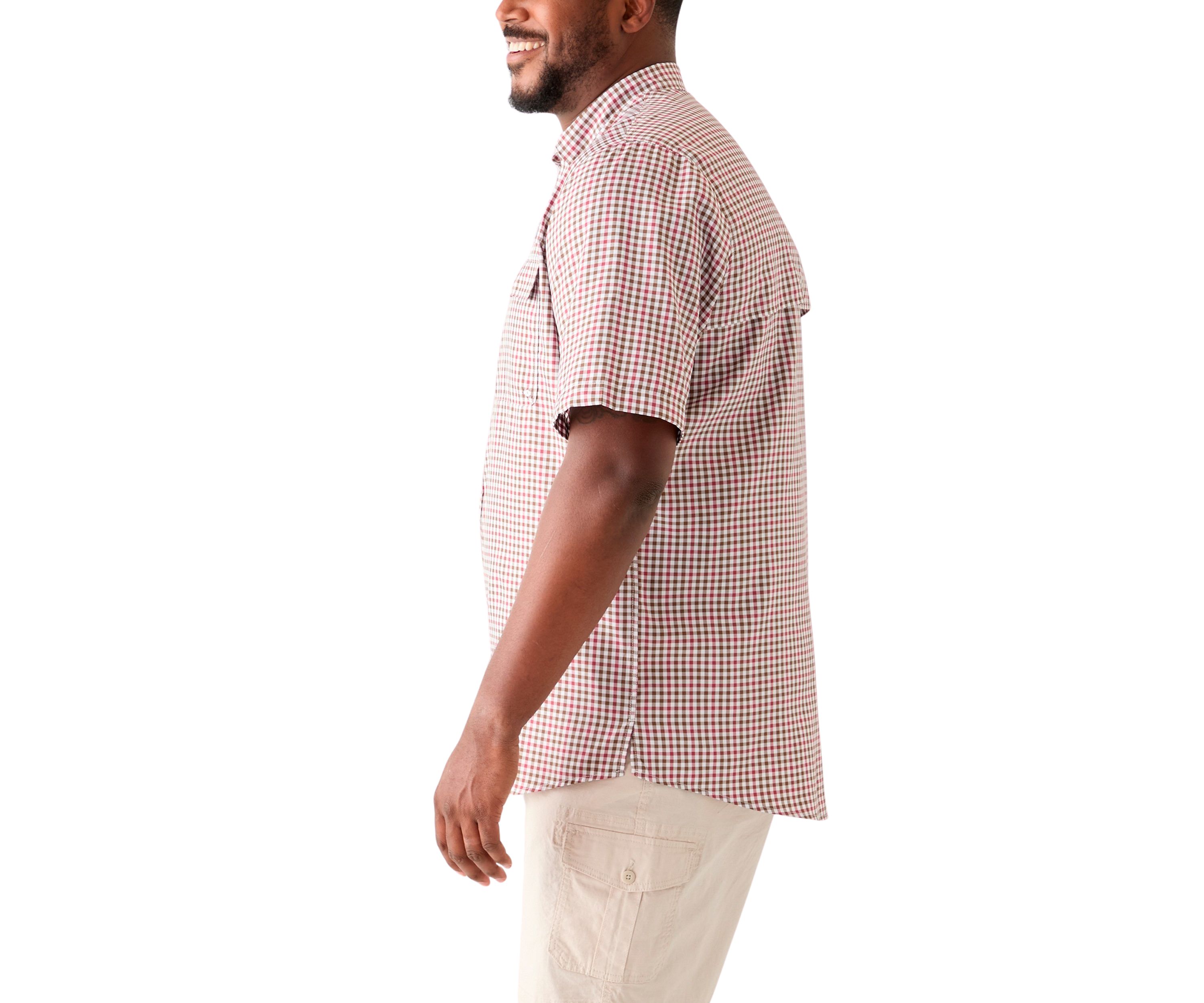 Big & Tall Short Sleeve Yarn Dyed Fishing Shirt