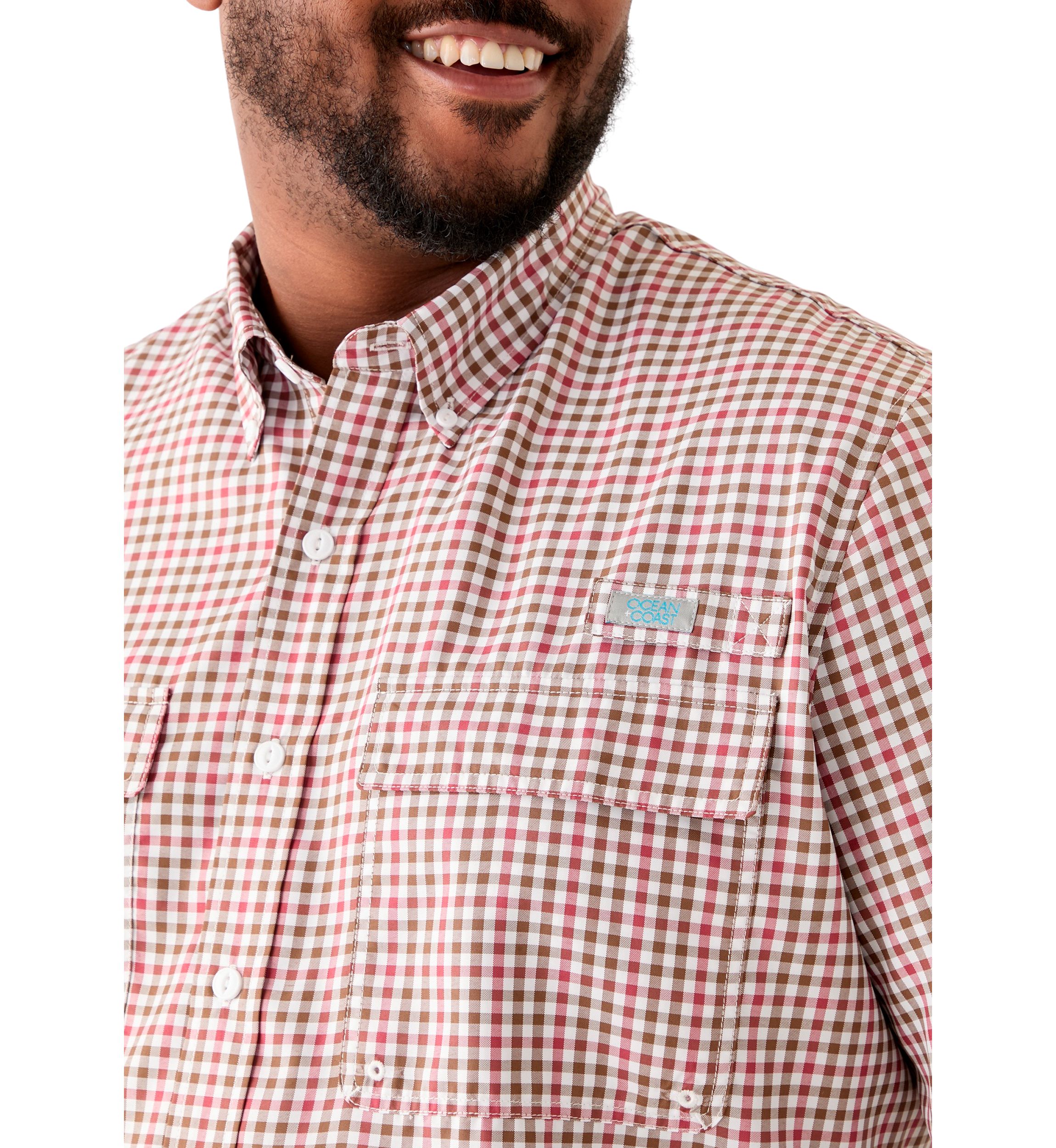 Big & Tall Short Sleeve Yarn Dyed Fishing Shirt