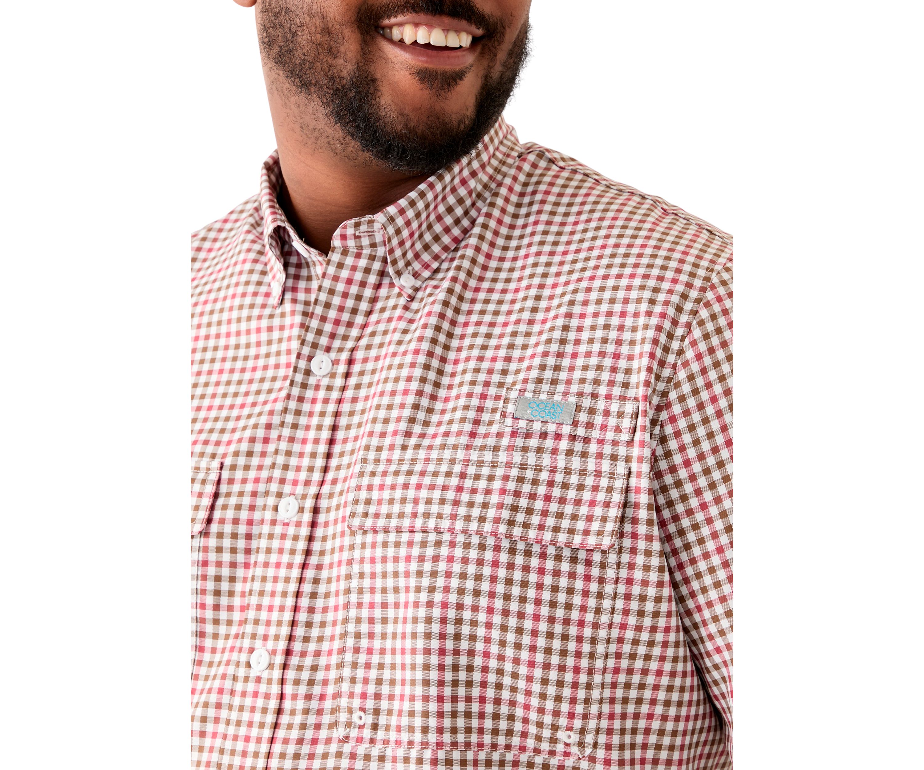 Big & Tall Short Sleeve Yarn Dyed Fishing Shirt