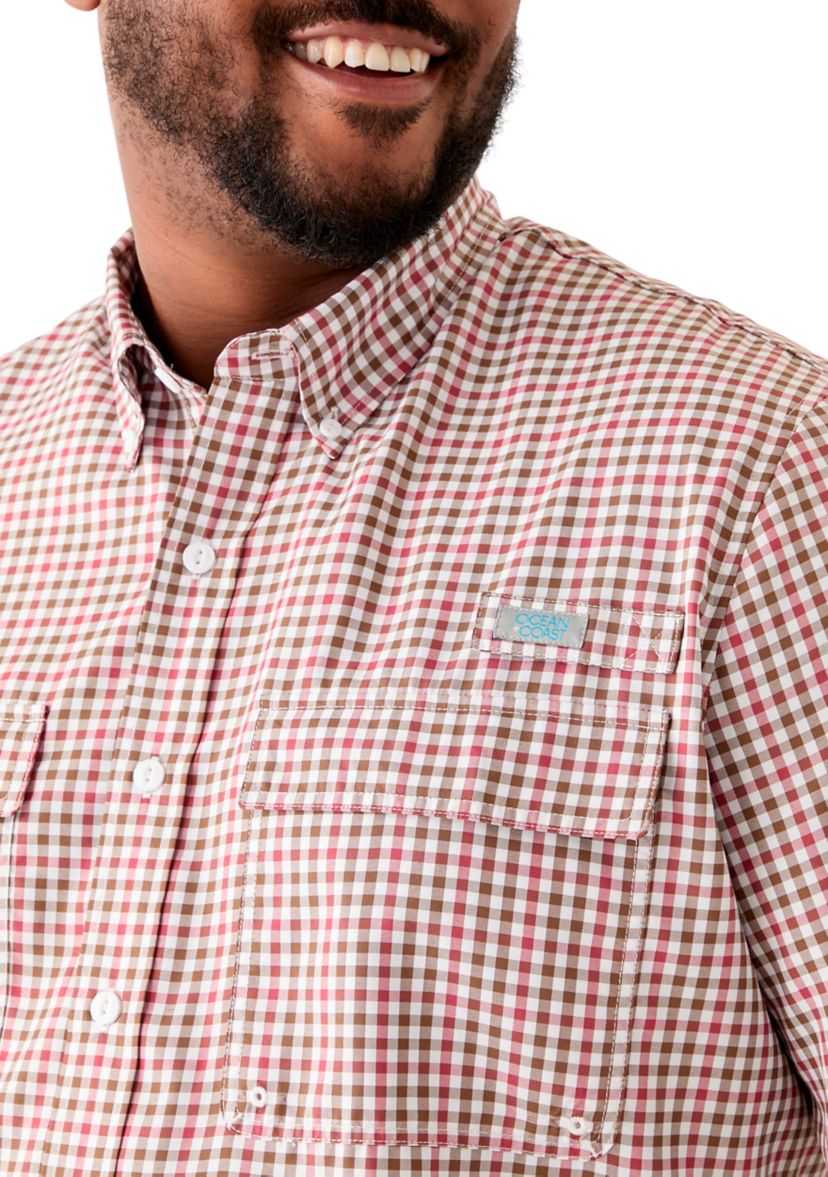 Big & Tall Short Sleeve Yarn Dyed Fishing Shirt