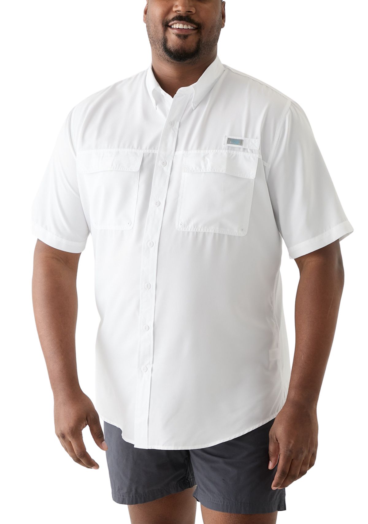 Big & Tall Short Sleeve Solid Fishing Shirt
