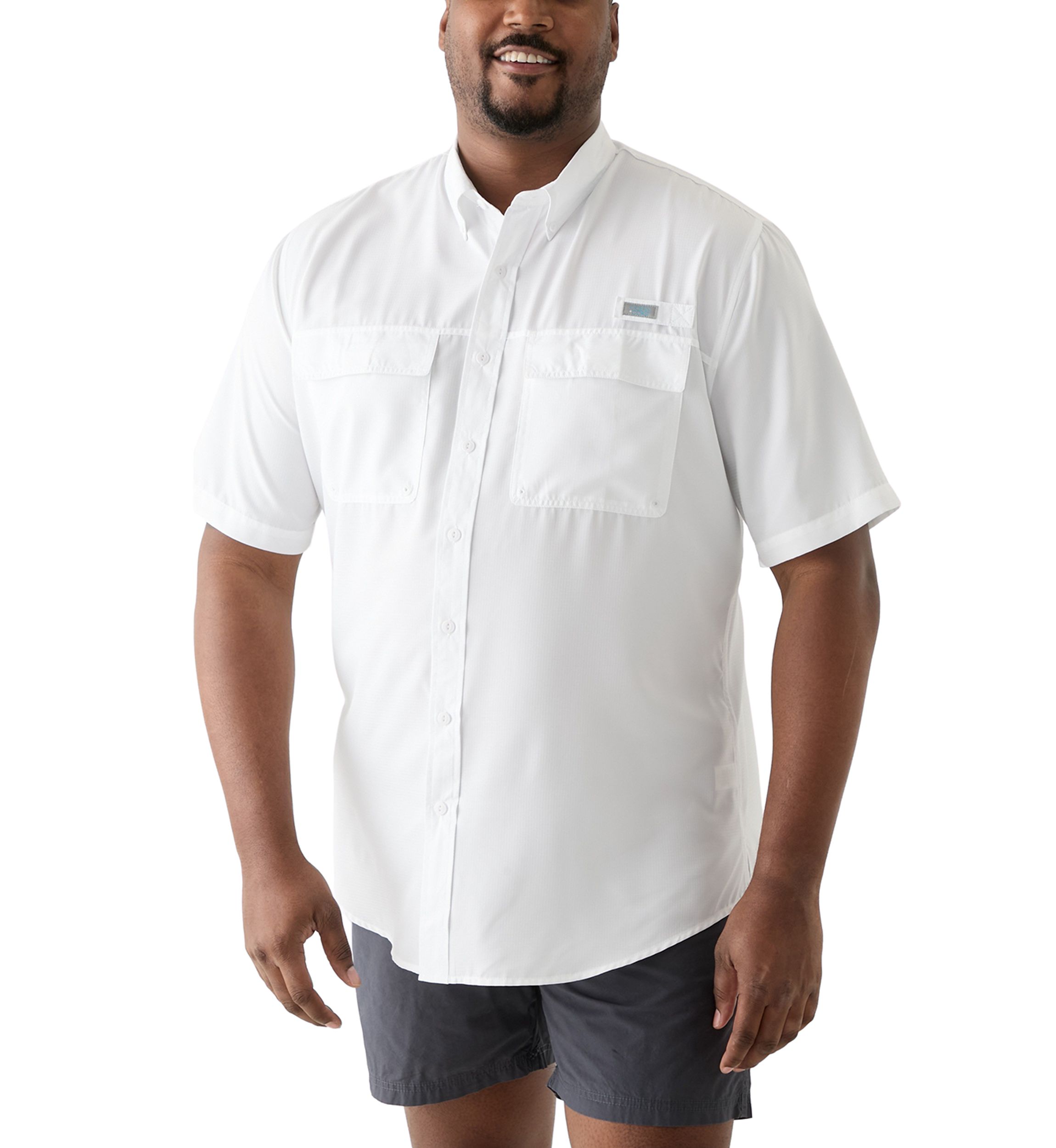 Big & Tall Short Sleeve Solid Fishing Shirt
