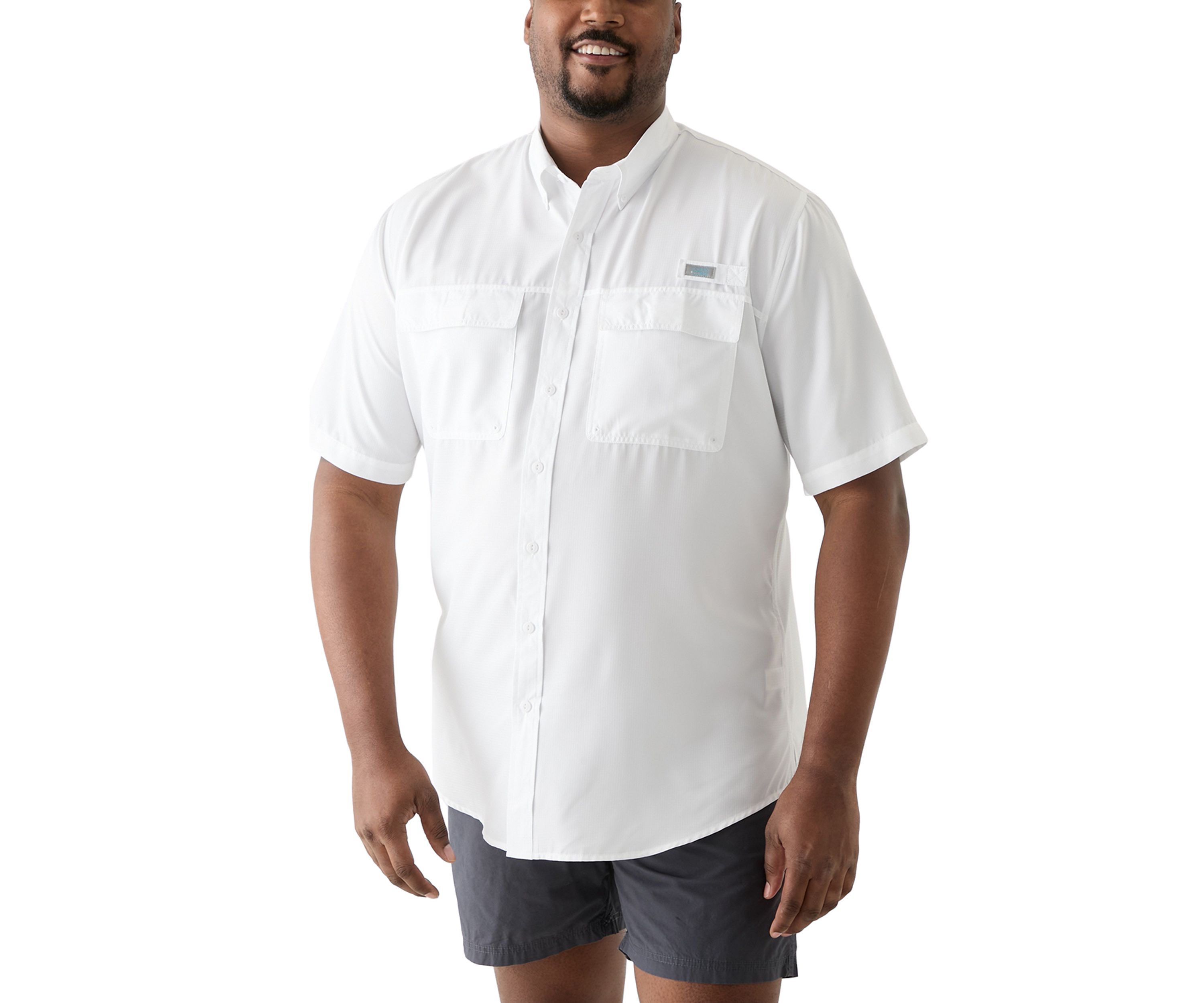 Big & Tall Short Sleeve Solid Fishing Shirt