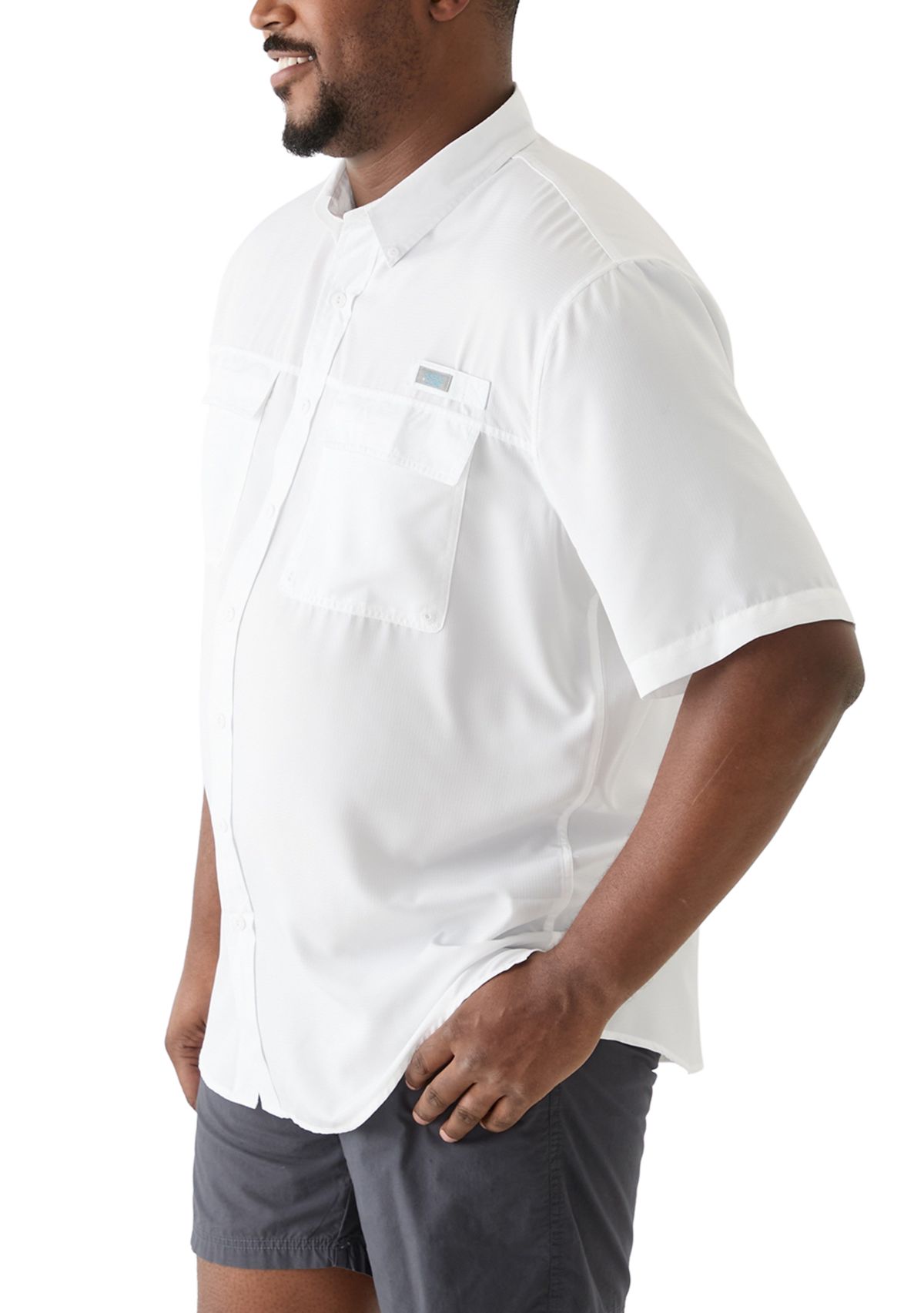 Big & Tall Short Sleeve Solid Fishing Shirt