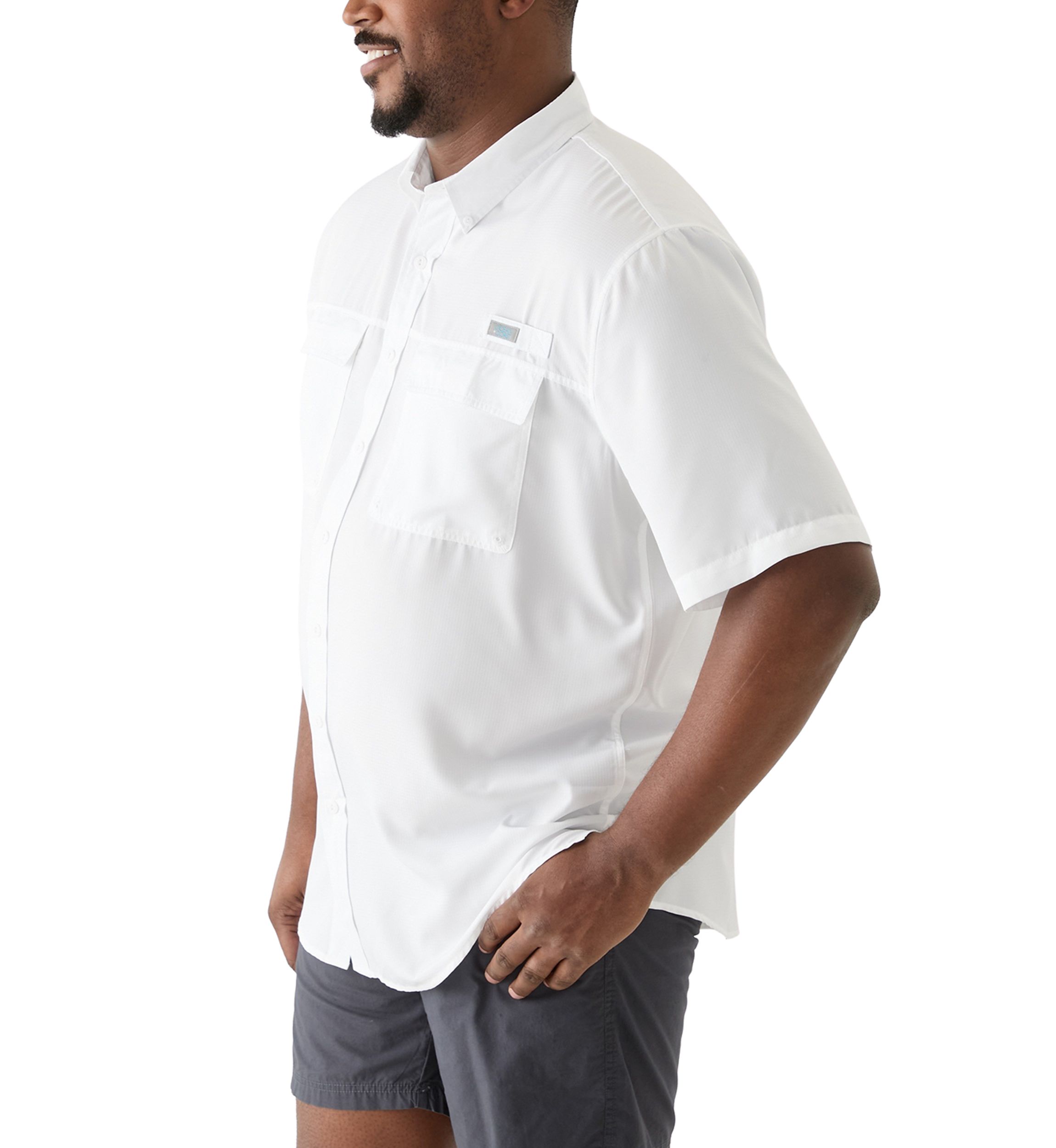Big & Tall Short Sleeve Solid Fishing Shirt
