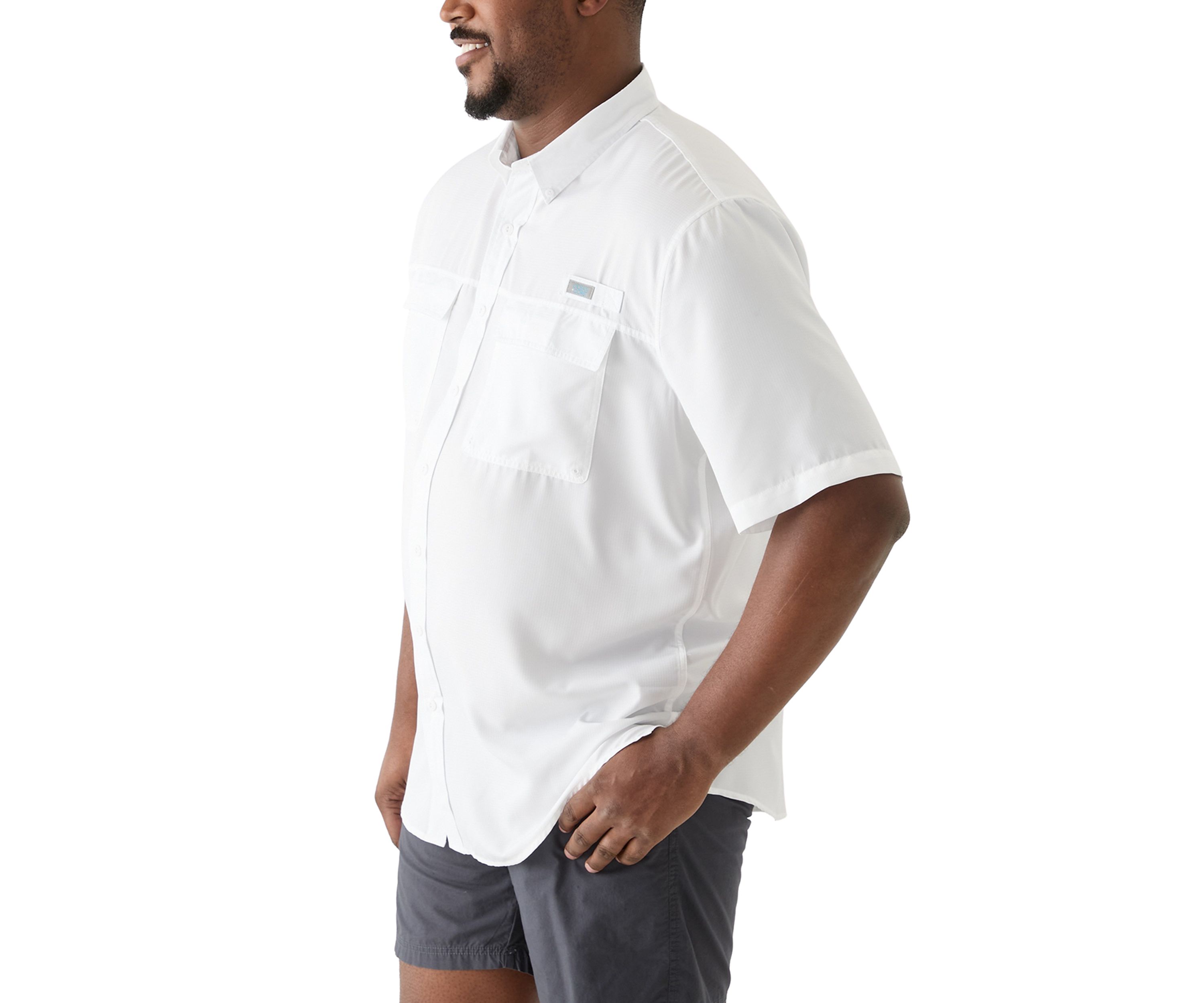 Big & Tall Short Sleeve Solid Fishing Shirt
