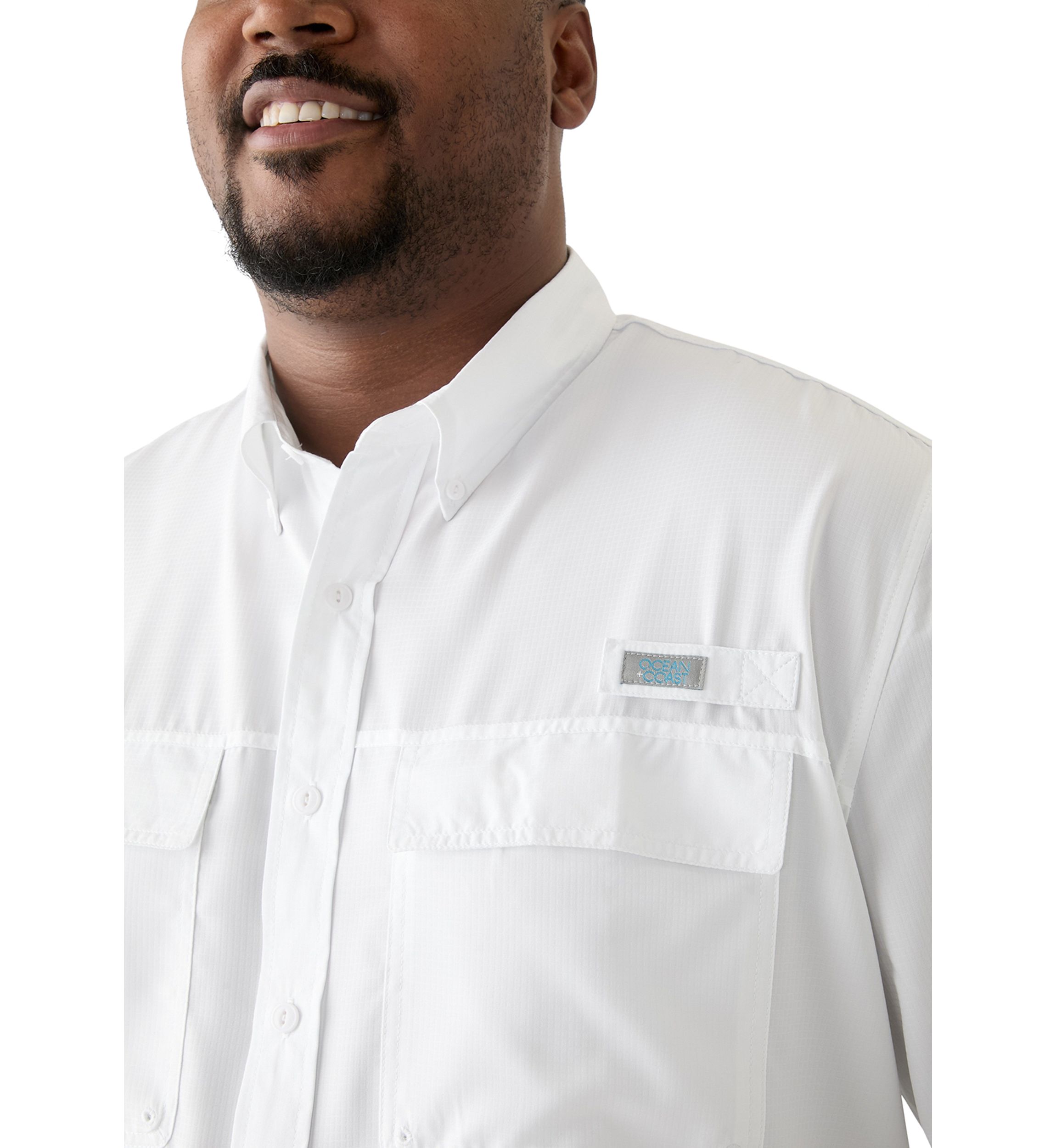 Big & Tall Short Sleeve Solid Fishing Shirt