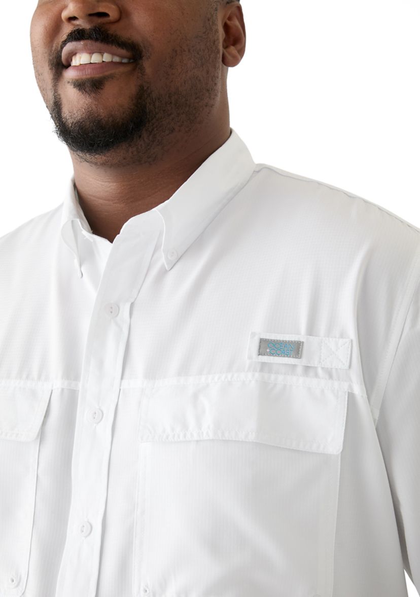 Big & Tall Short Sleeve Solid Fishing Shirt