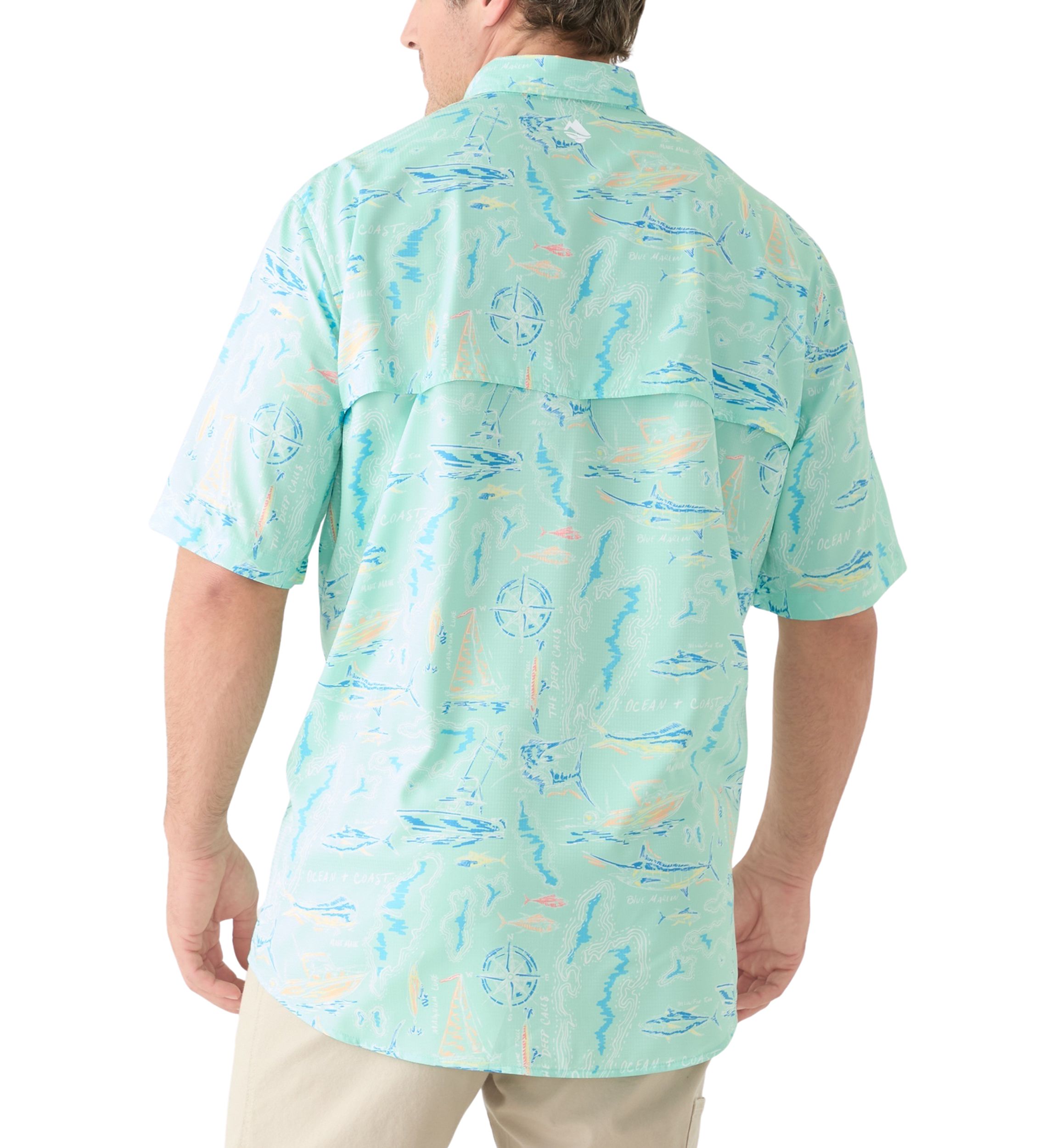 Big & Tall Short Sleeve Printed Fishing Shirt