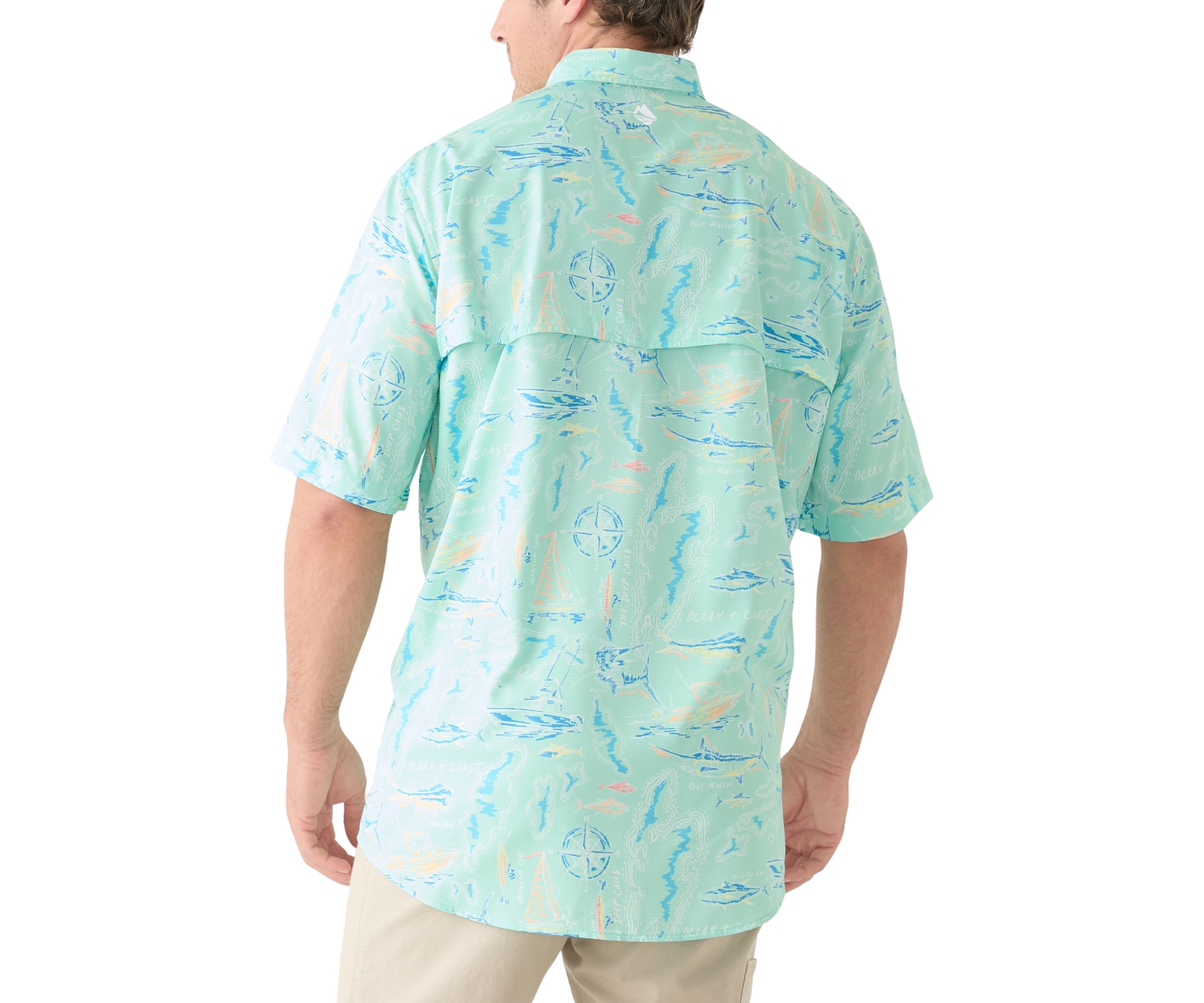 Big & Tall Short Sleeve Printed Fishing Shirt