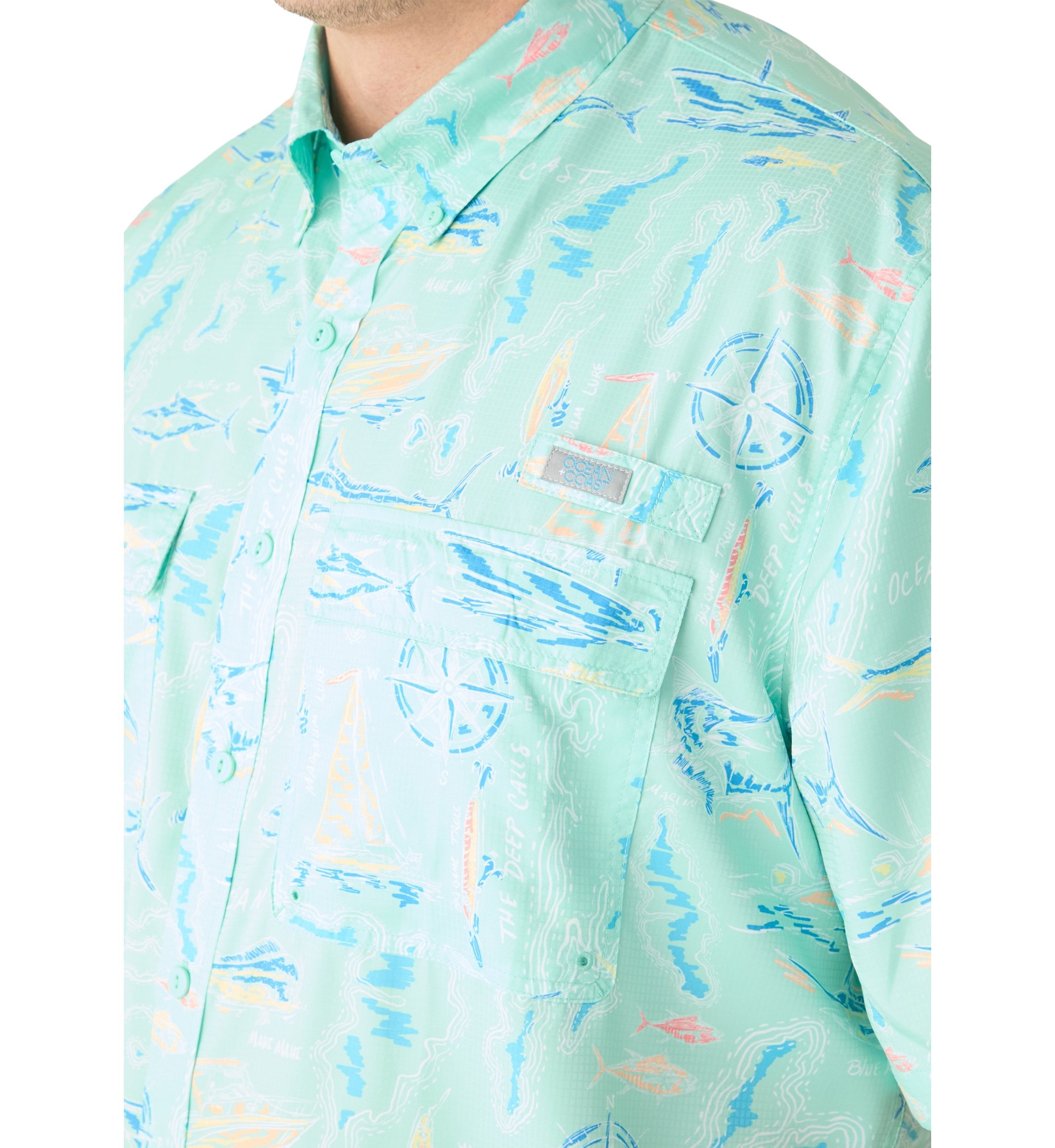 Big & Tall Short Sleeve Printed Fishing Shirt