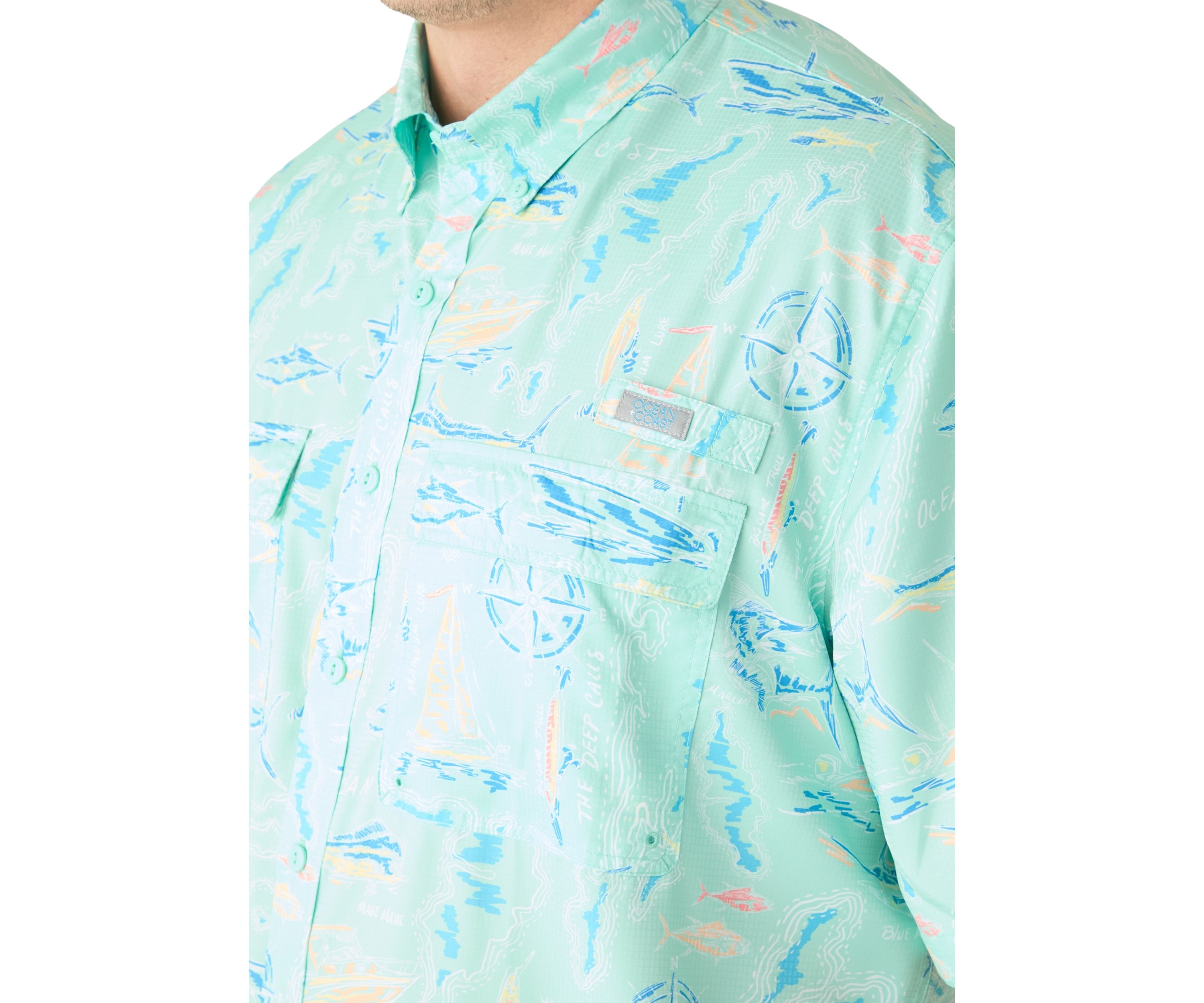 Big & Tall Short Sleeve Printed Fishing Shirt