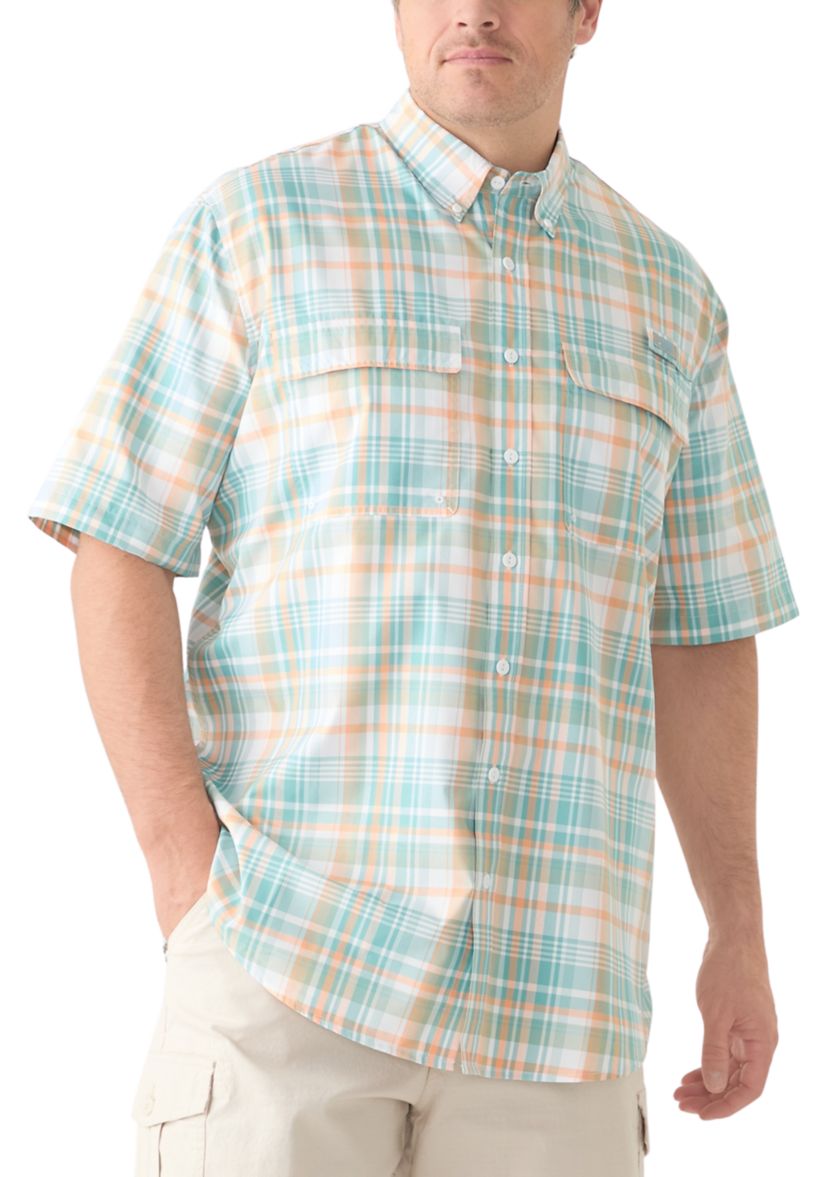Big & Tall Short Sleeve Yarn Dyed Fishing Shirt