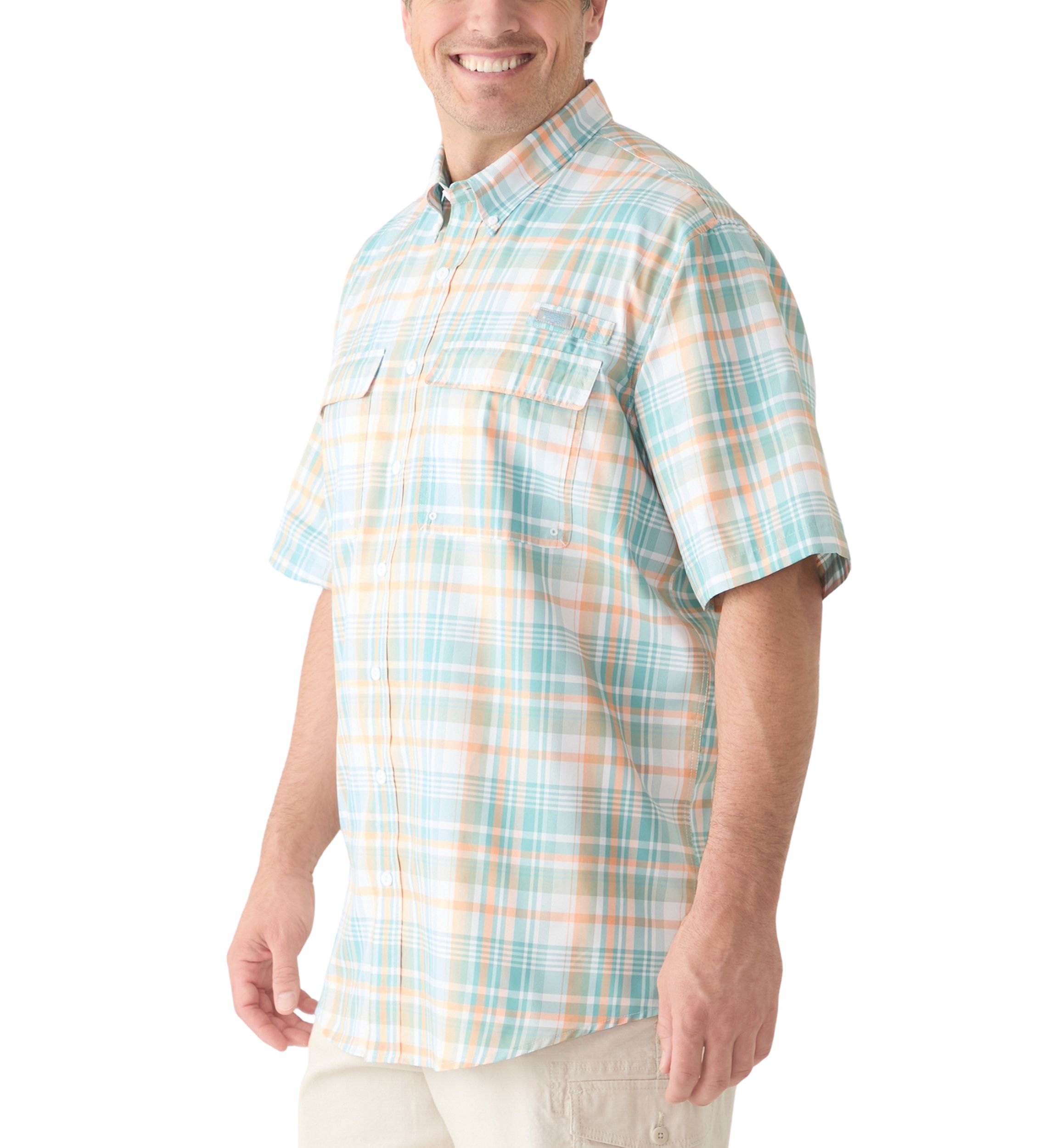 Big & Tall Short Sleeve Yarn Dyed Fishing Shirt
