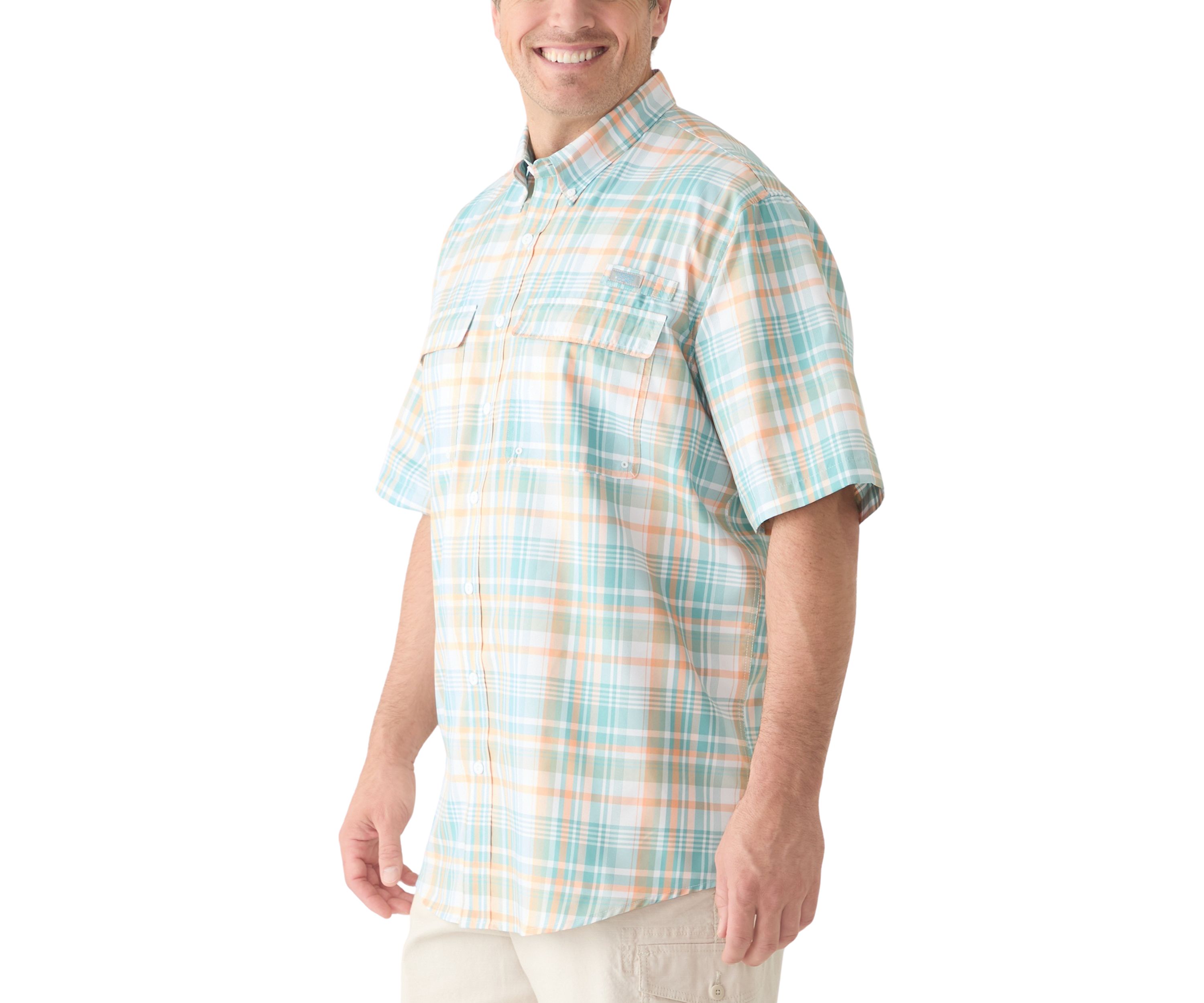 Big & Tall Short Sleeve Yarn Dyed Fishing Shirt