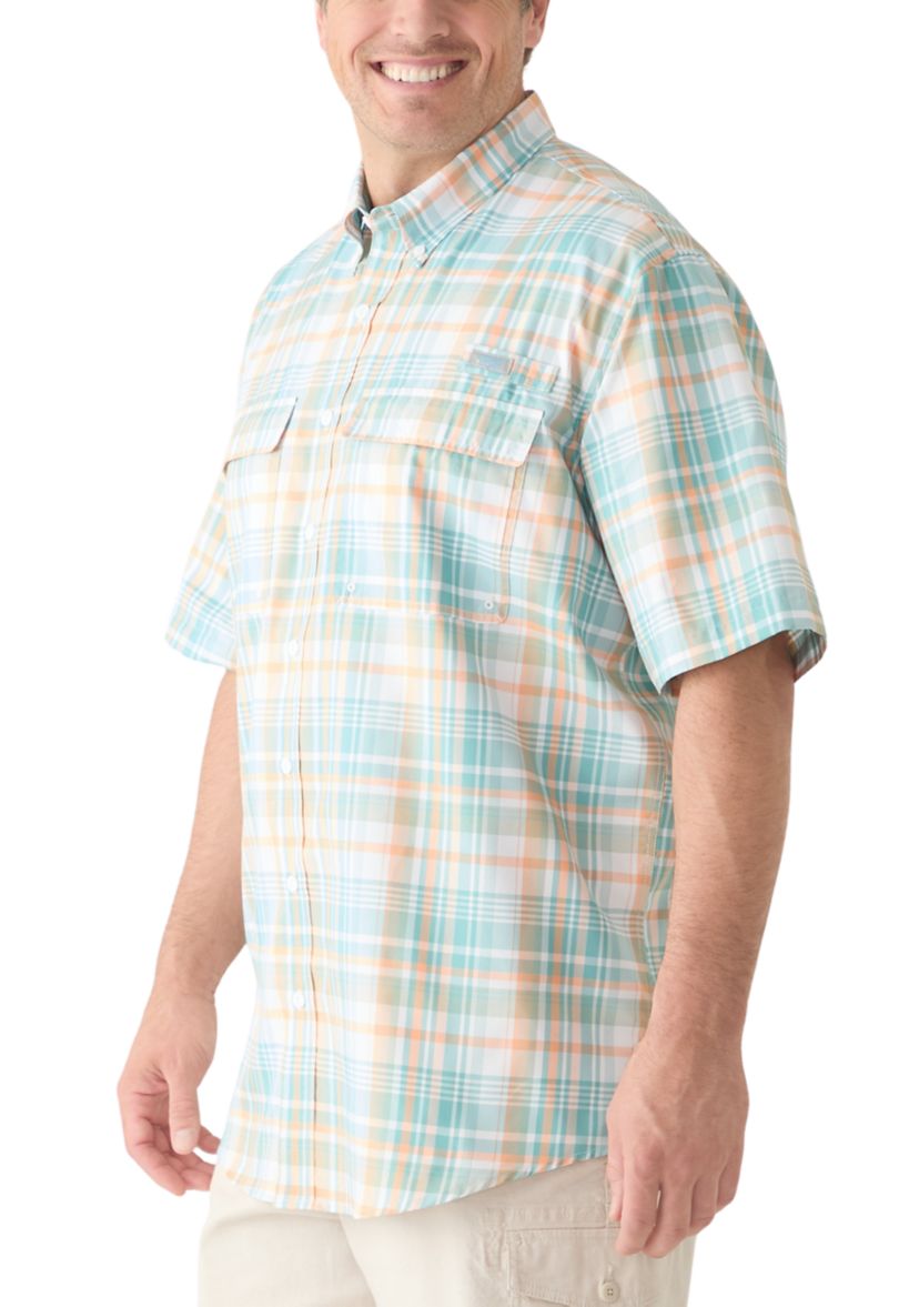 Big & Tall Short Sleeve Yarn Dyed Fishing Shirt