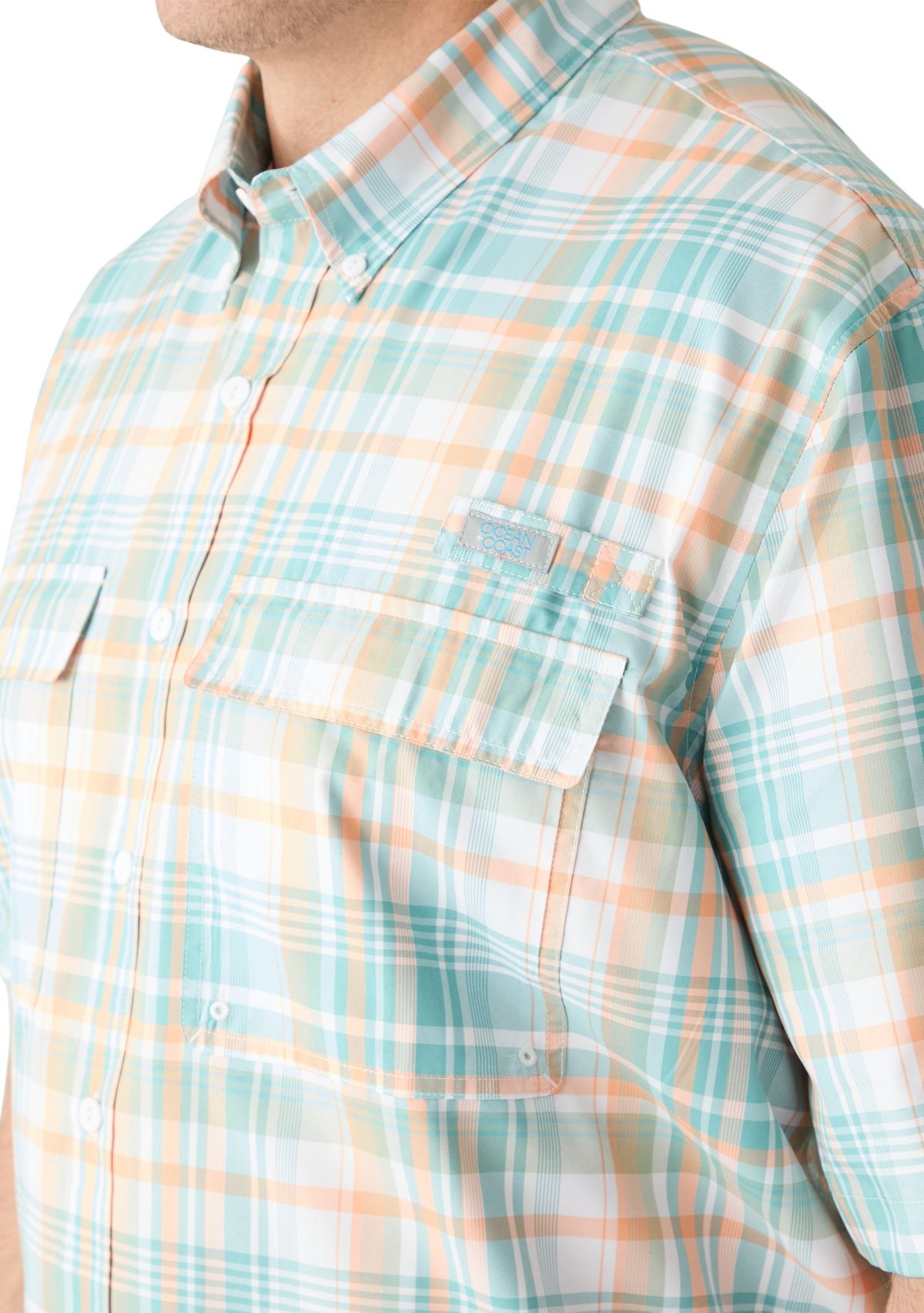 Big & Tall Short Sleeve Yarn Dyed Fishing Shirt