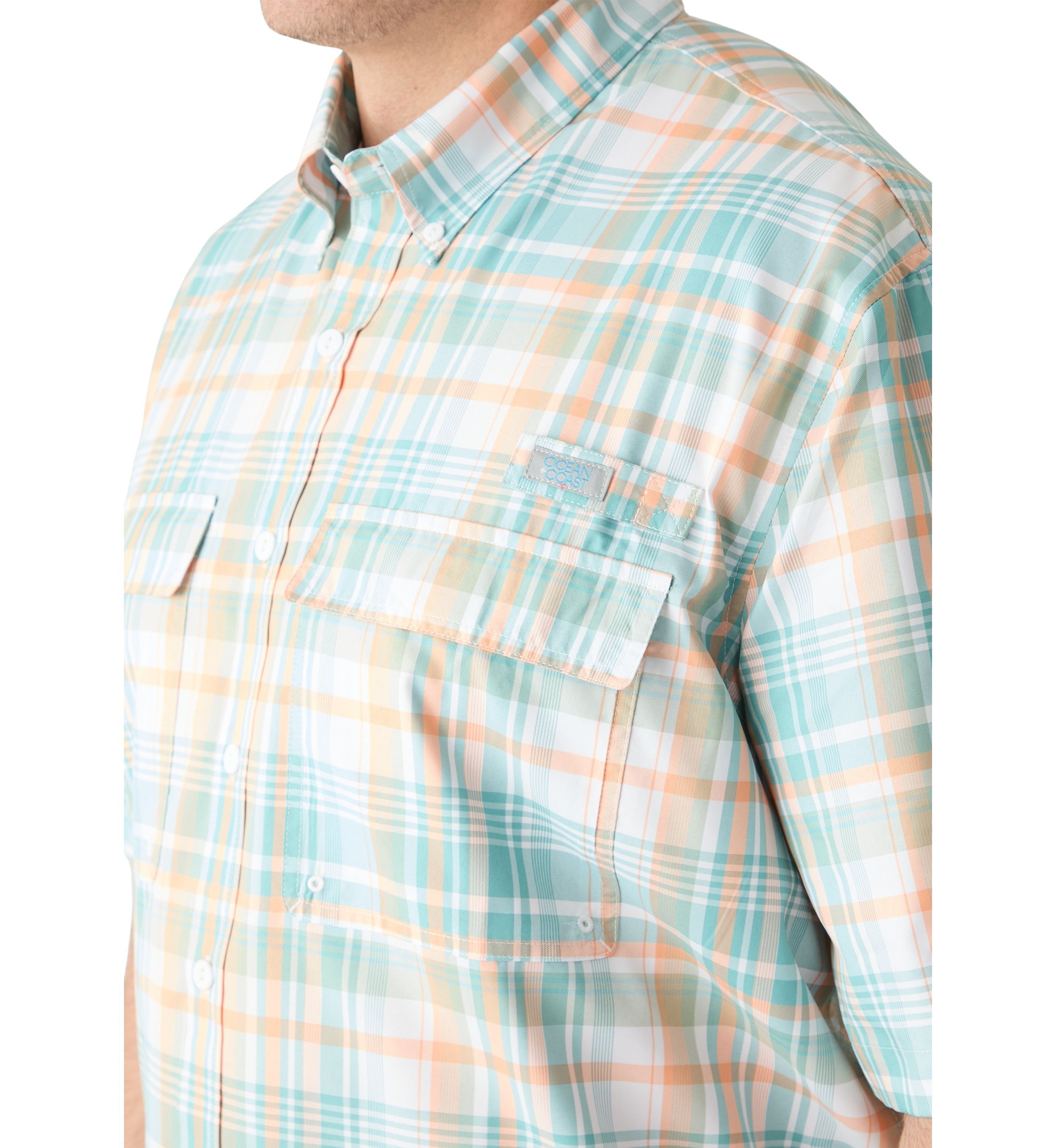 Big & Tall Short Sleeve Yarn Dyed Fishing Shirt