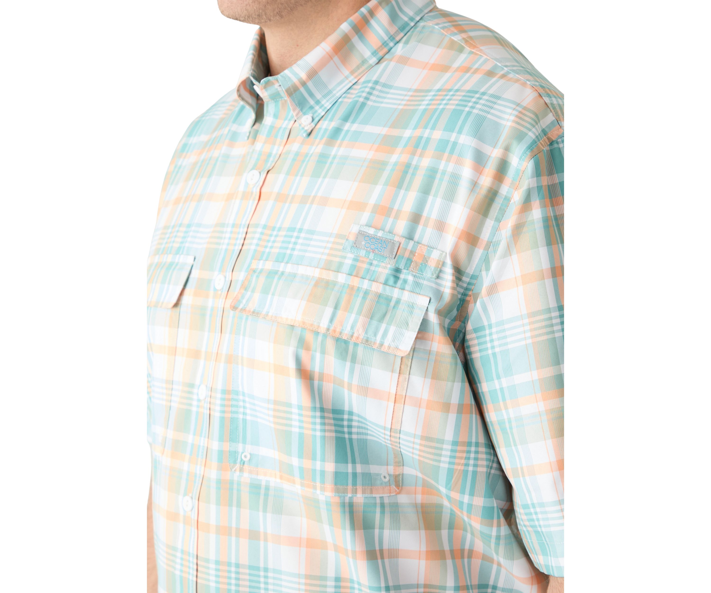 Big & Tall Short Sleeve Yarn Dyed Fishing Shirt