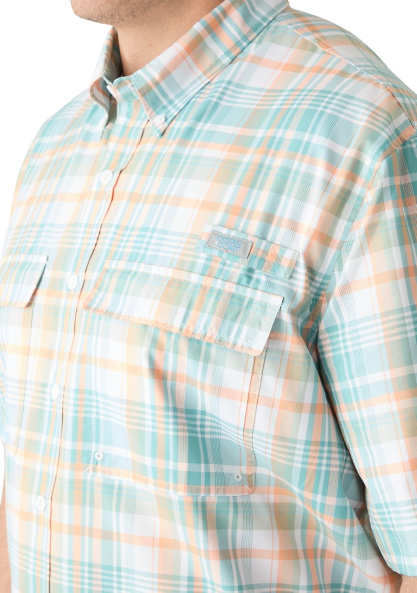 Big & Tall Short Sleeve Yarn Dyed Fishing Shirt