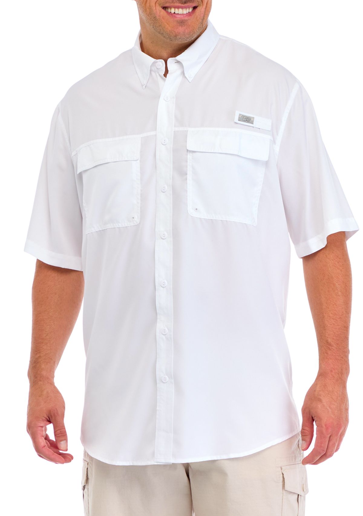 Big & Tall Short Sleeve Solid Fishing Shirt