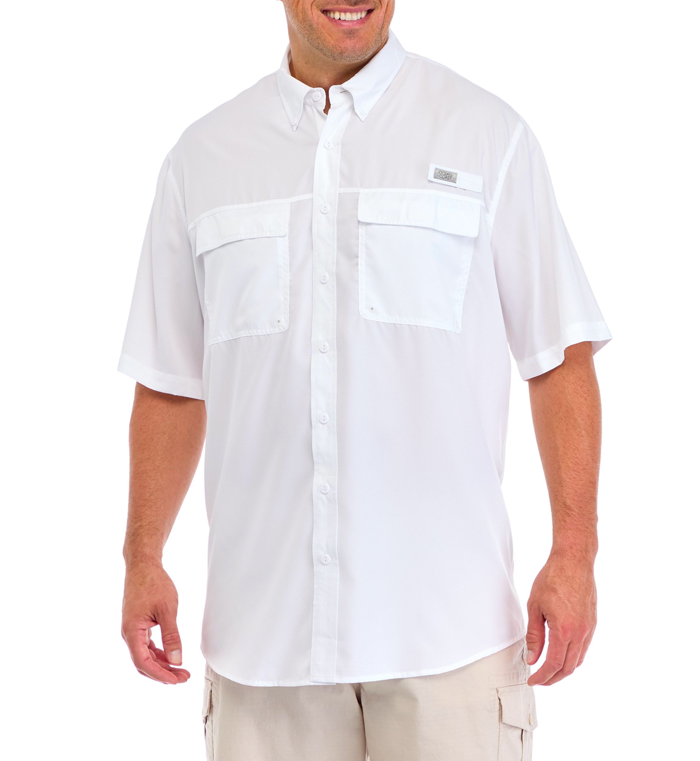 Big & Tall Short Sleeve Solid Fishing Shirt