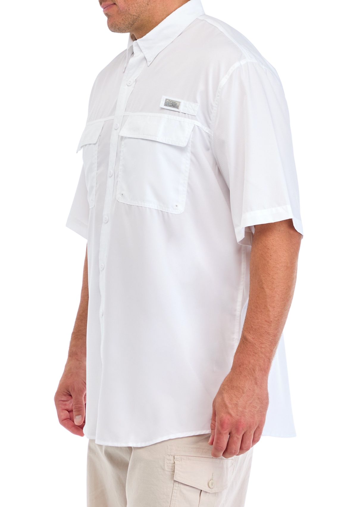 Big & Tall Short Sleeve Solid Fishing Shirt