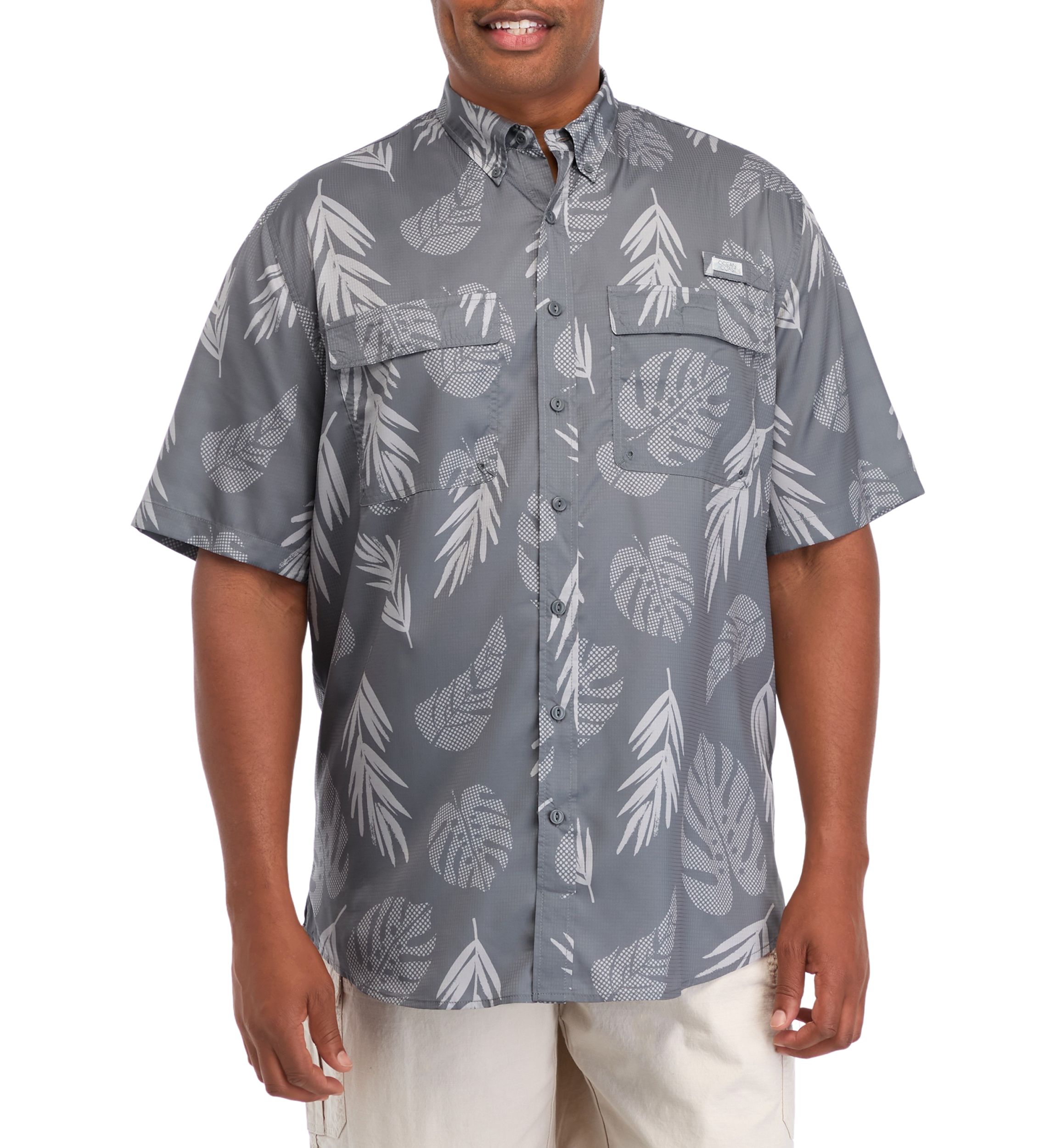 Big & Tall Short Sleeve Printed Fishing Shirt 