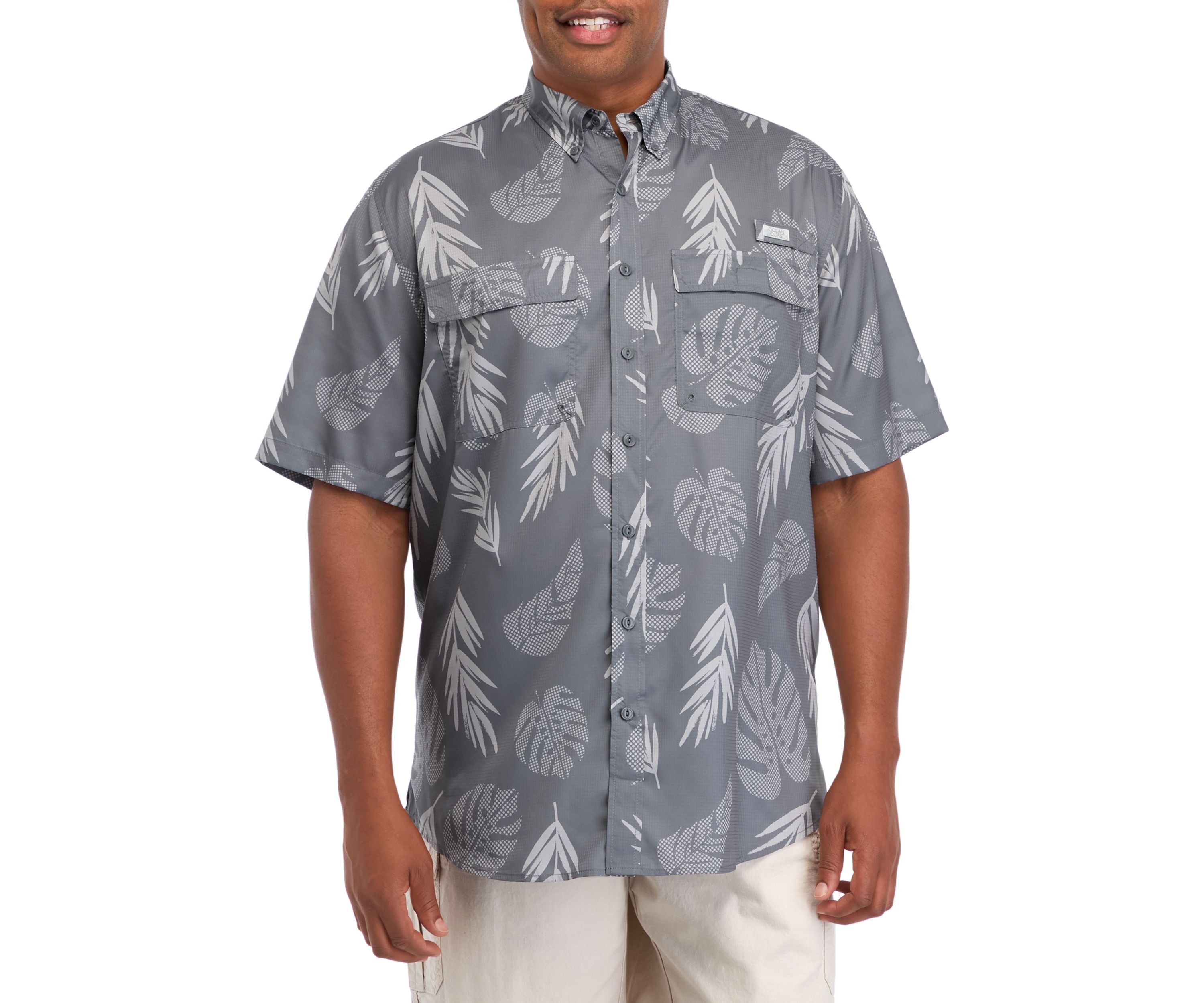 Big & Tall Short Sleeve Printed Fishing Shirt 