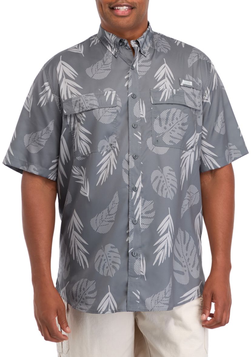 Big & Tall Short Sleeve Printed Fishing Shirt 